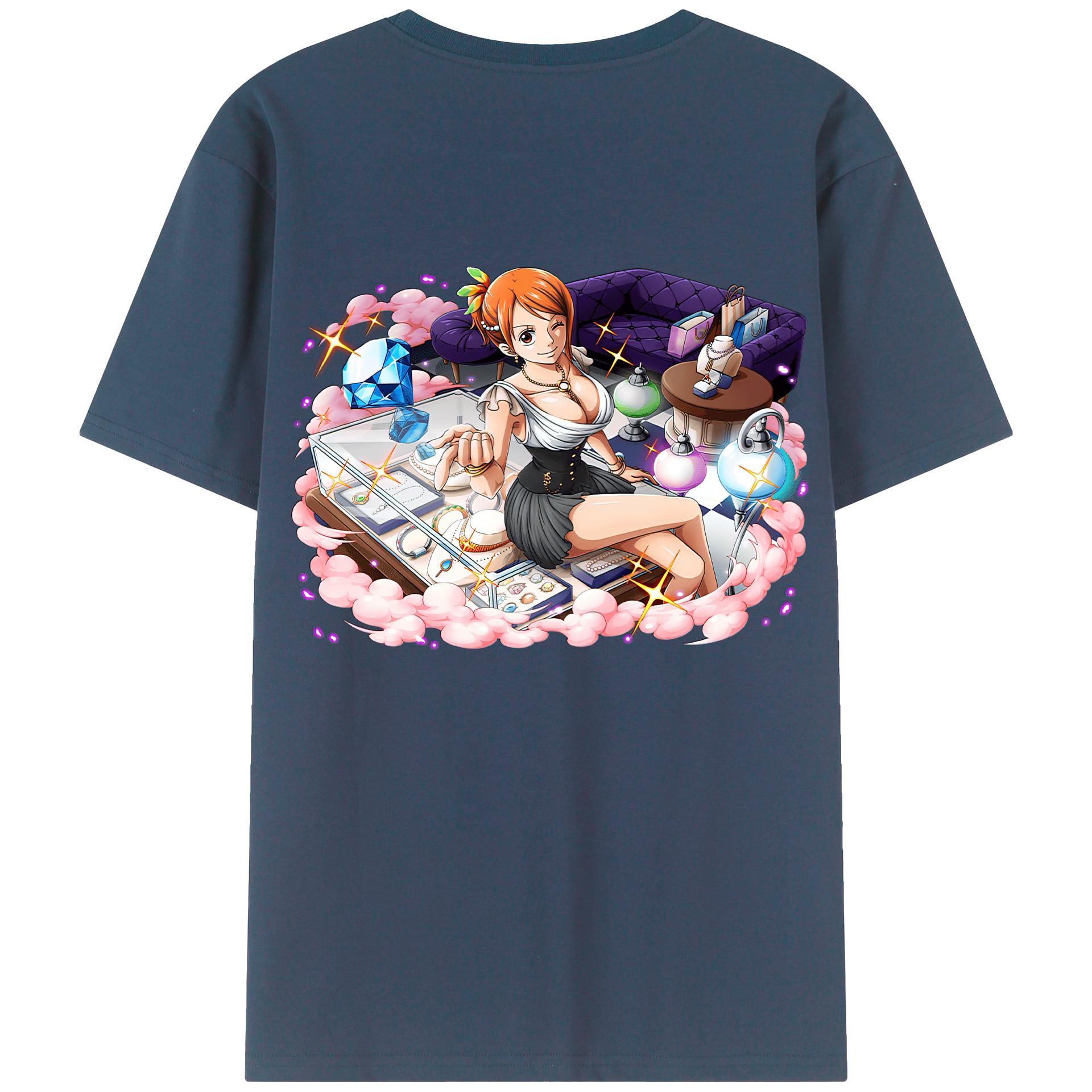 ワンピース ナミ ONE PIECE Nami 綿100％半袖Tシャツ（背面プリント）