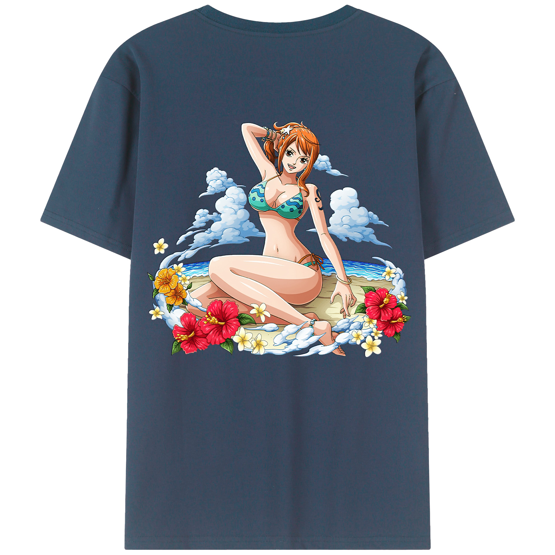 ワンピース ナミ ONE PIECE Nami 綿100％半袖Tシャツ（背面プリント）