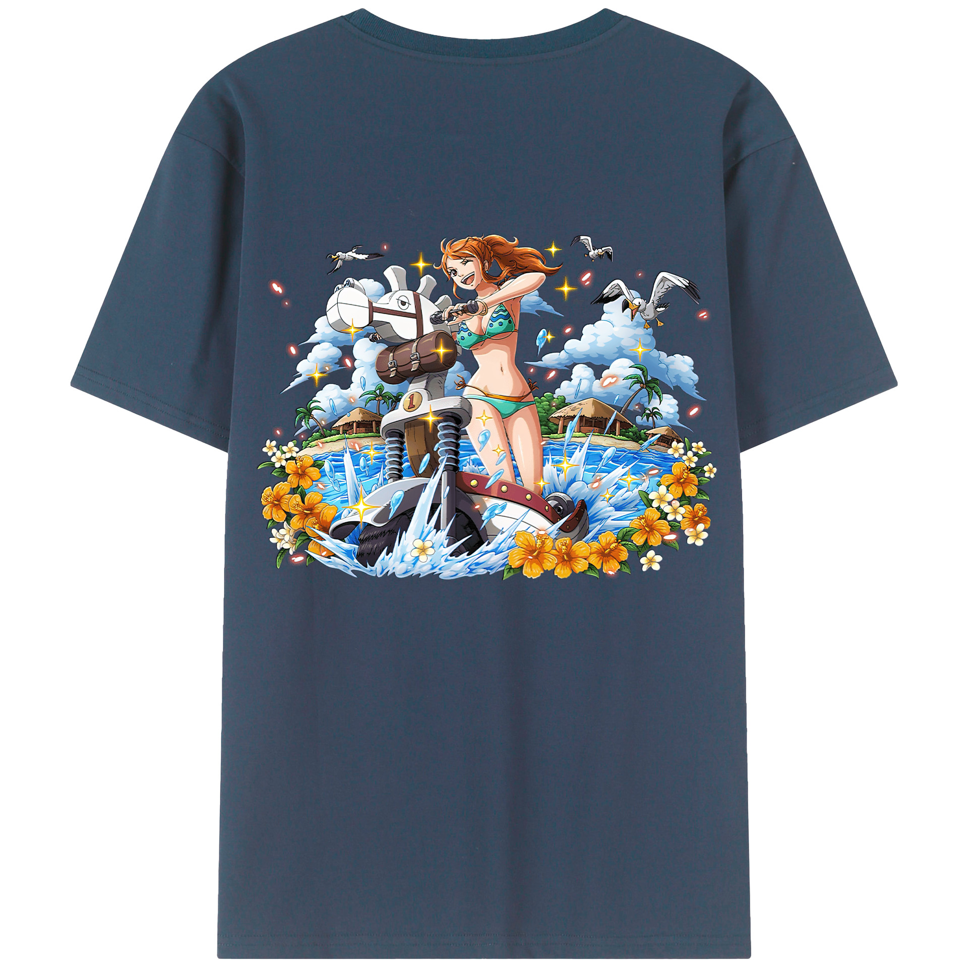 ワンピース ナミ ONE PIECE Nami 綿100％半袖Tシャツ（背面プリント）