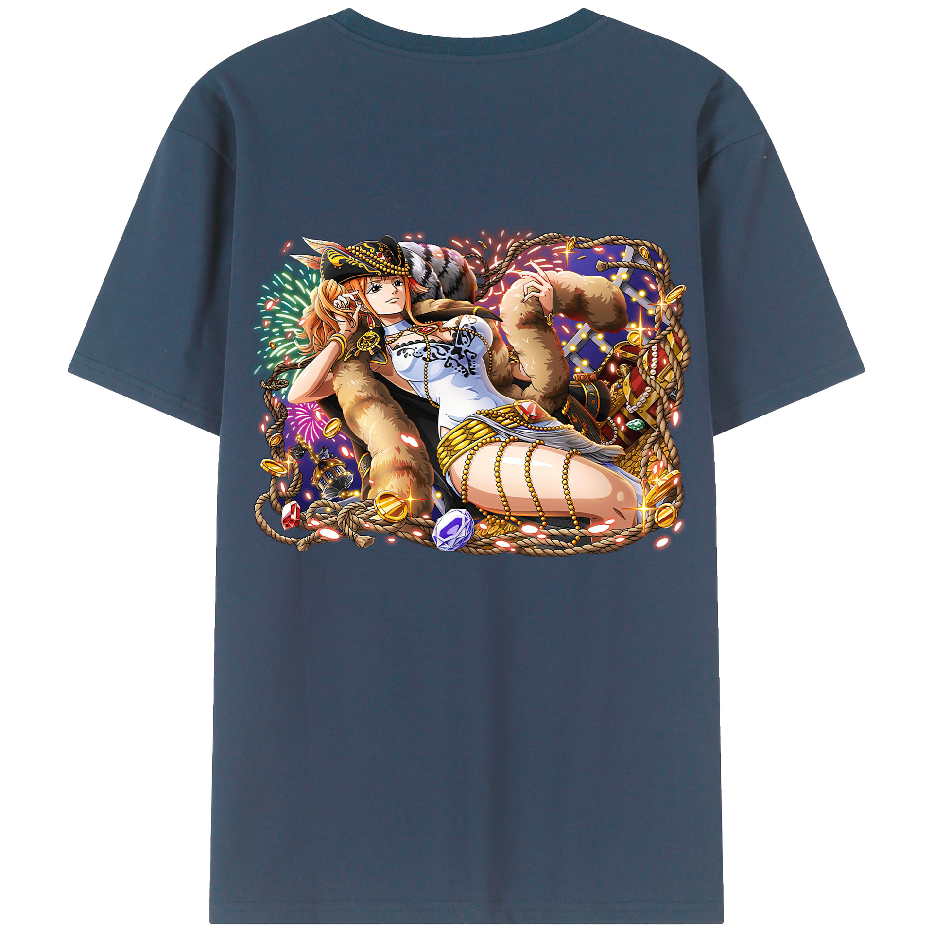 ワンピース ナミ ONE PIECE Nami 綿100％半袖Tシャツ（背面プリント）