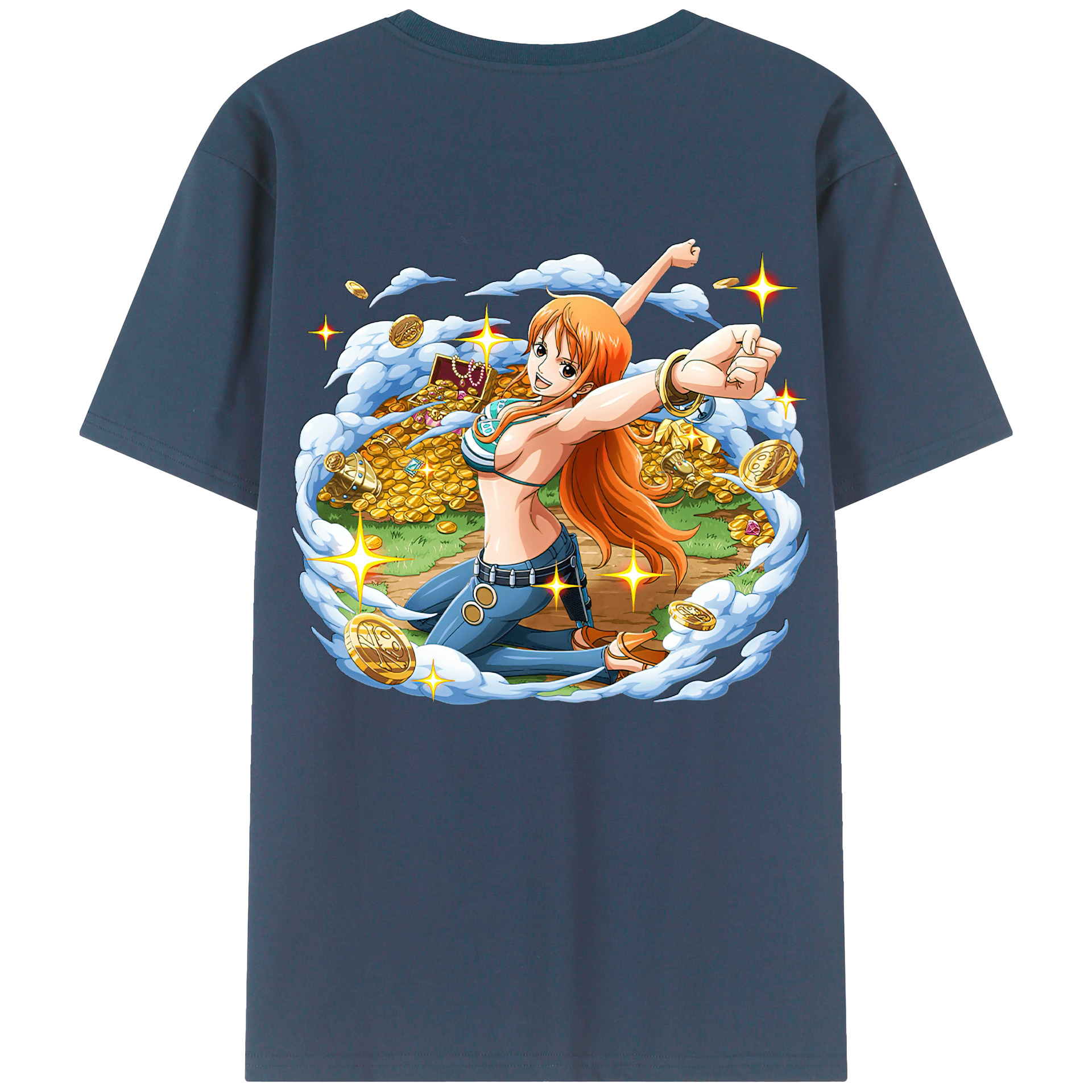 ワンピース ナミ ONE PIECE Nami 綿100％半袖Tシャツ（背面プリント）