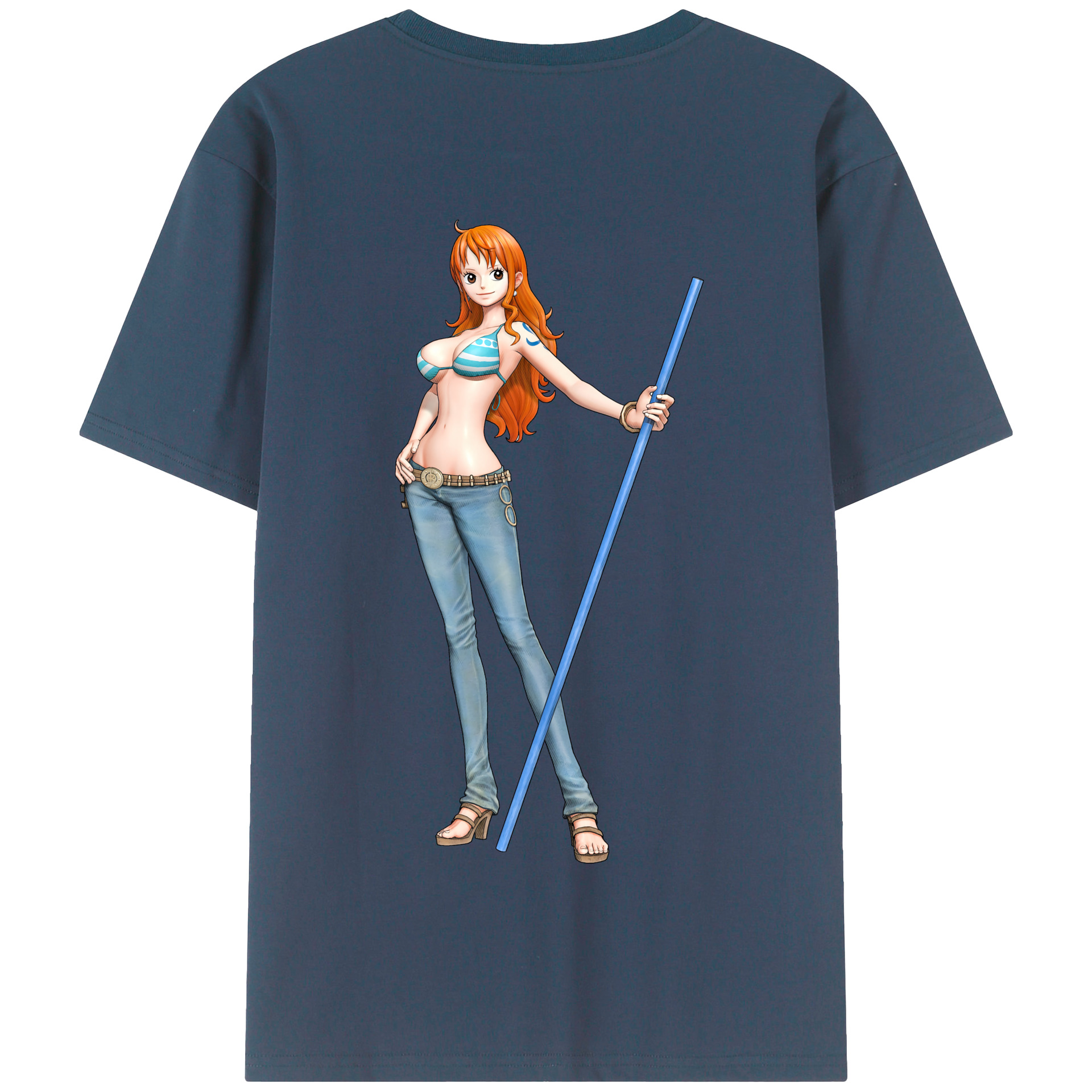 ワンピース ナミ ONE PIECE Nami 綿100％半袖Tシャツ（背面プリント）