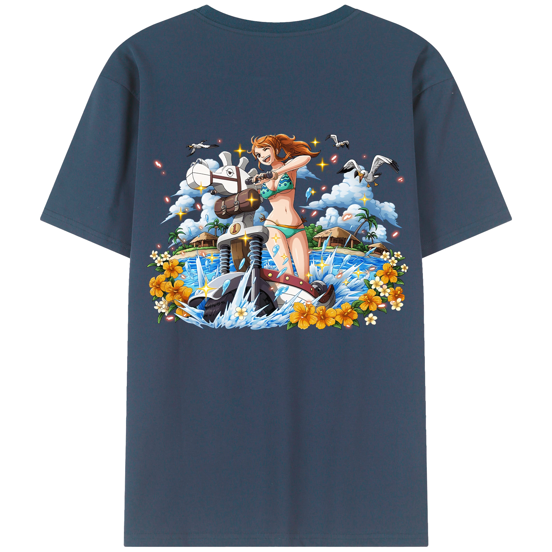 ワンピース ナミ ONE PIECE Nami 綿100％半袖Tシャツ（背面プリント）