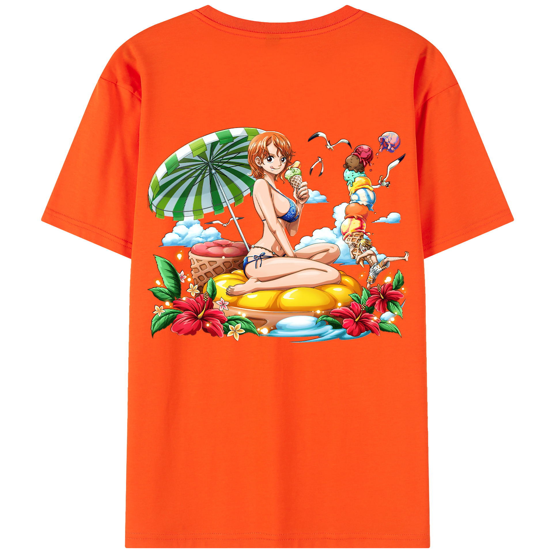 ワンピース ナミ ONE PIECE Nami 綿100％半袖Tシャツ（背面プリント）