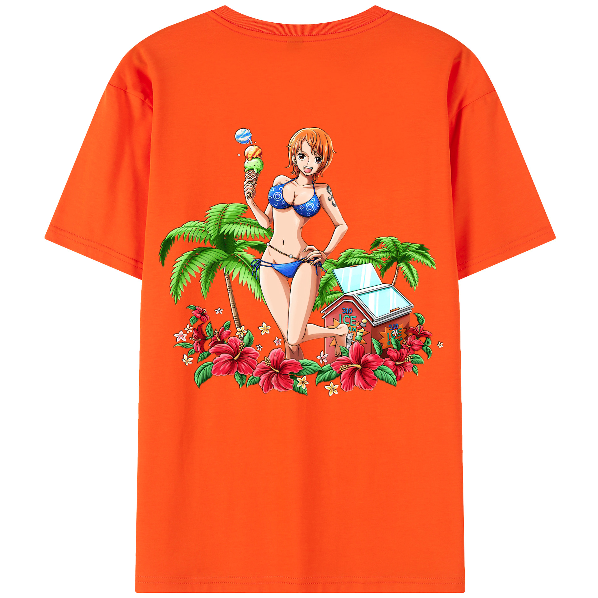 ワンピース ナミ ONE PIECE Nami 綿100％半袖Tシャツ（背面プリント）