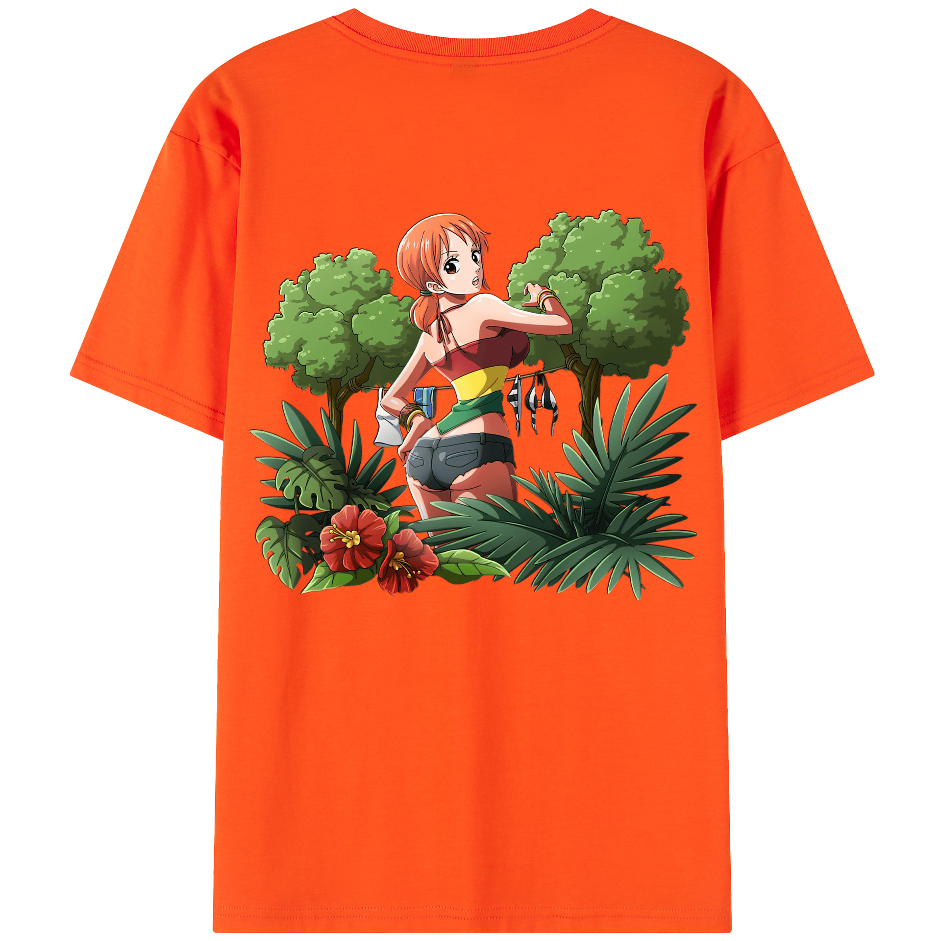 ワンピース ナミ ONE PIECE Nami 綿100％半袖Tシャツ（背面プリント）