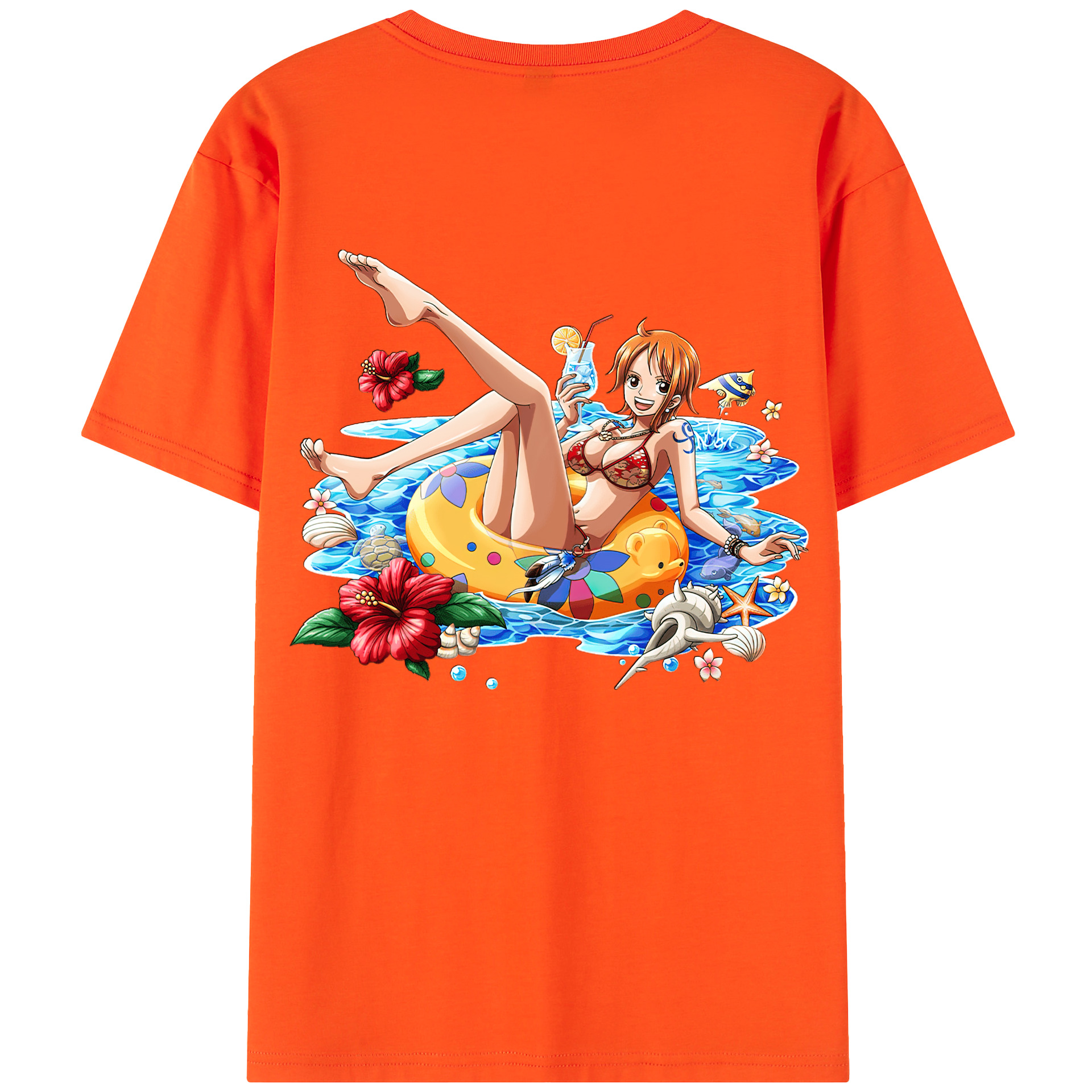 ワンピース ナミ ONE PIECE Nami 綿100％半袖Tシャツ（背面プリント）