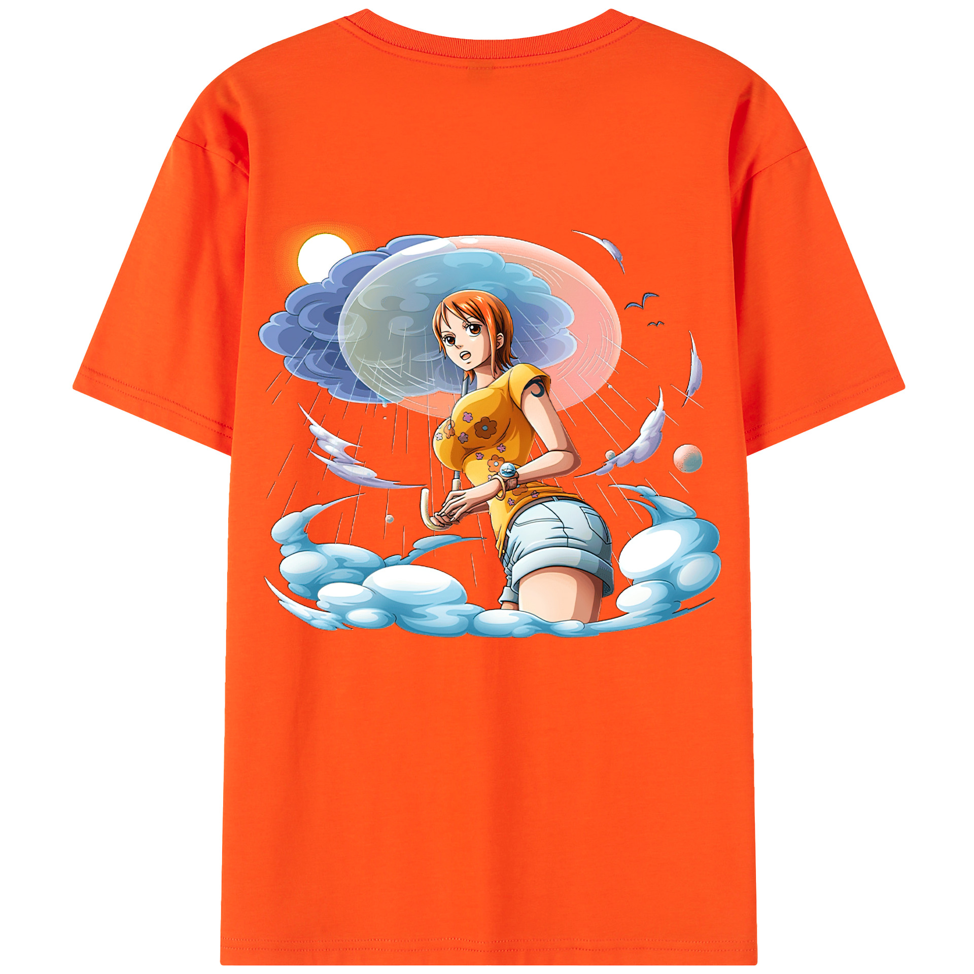 ワンピース ナミ ONE PIECE Nami 綿100％半袖Tシャツ（背面プリント）
