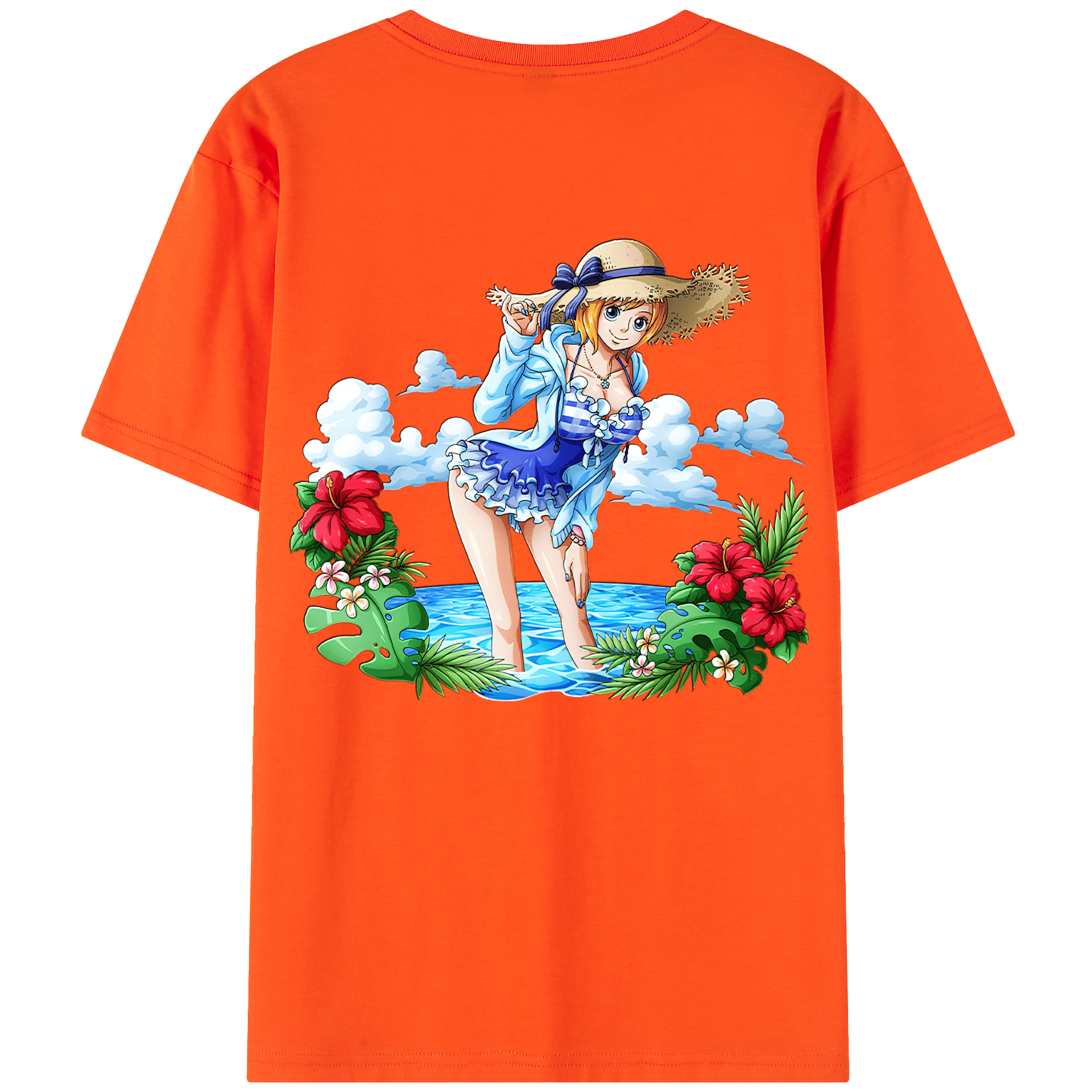 ワンピース ナミ ONE PIECE Nami 綿100％半袖Tシャツ（背面プリント）