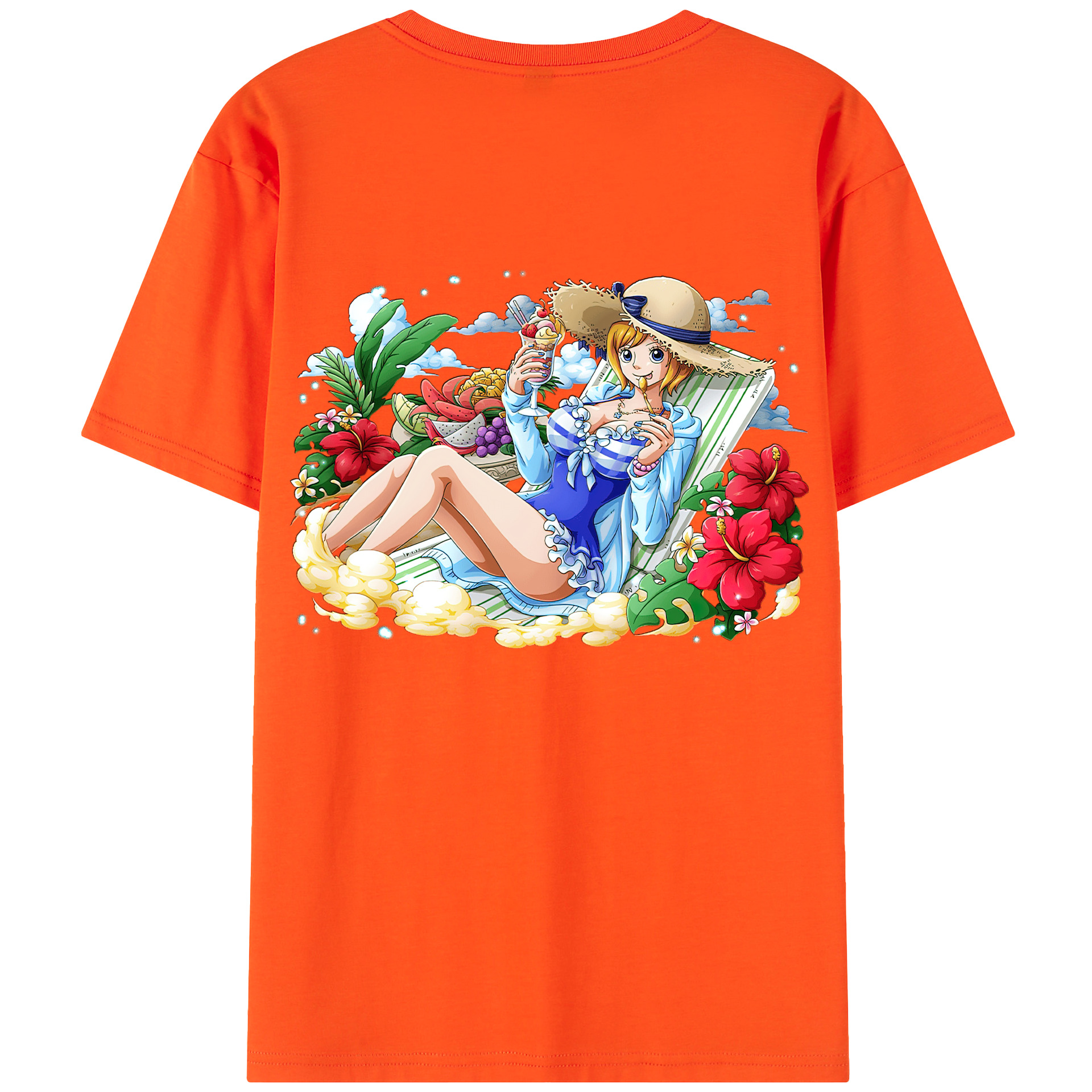 ワンピース ナミ ONE PIECE Nami 綿100％半袖Tシャツ（背面プリント）