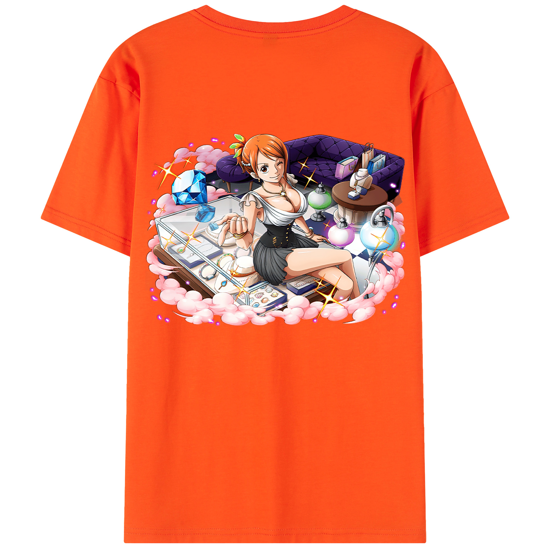 ワンピース ナミ ONE PIECE Nami 綿100％半袖Tシャツ（背面プリント）