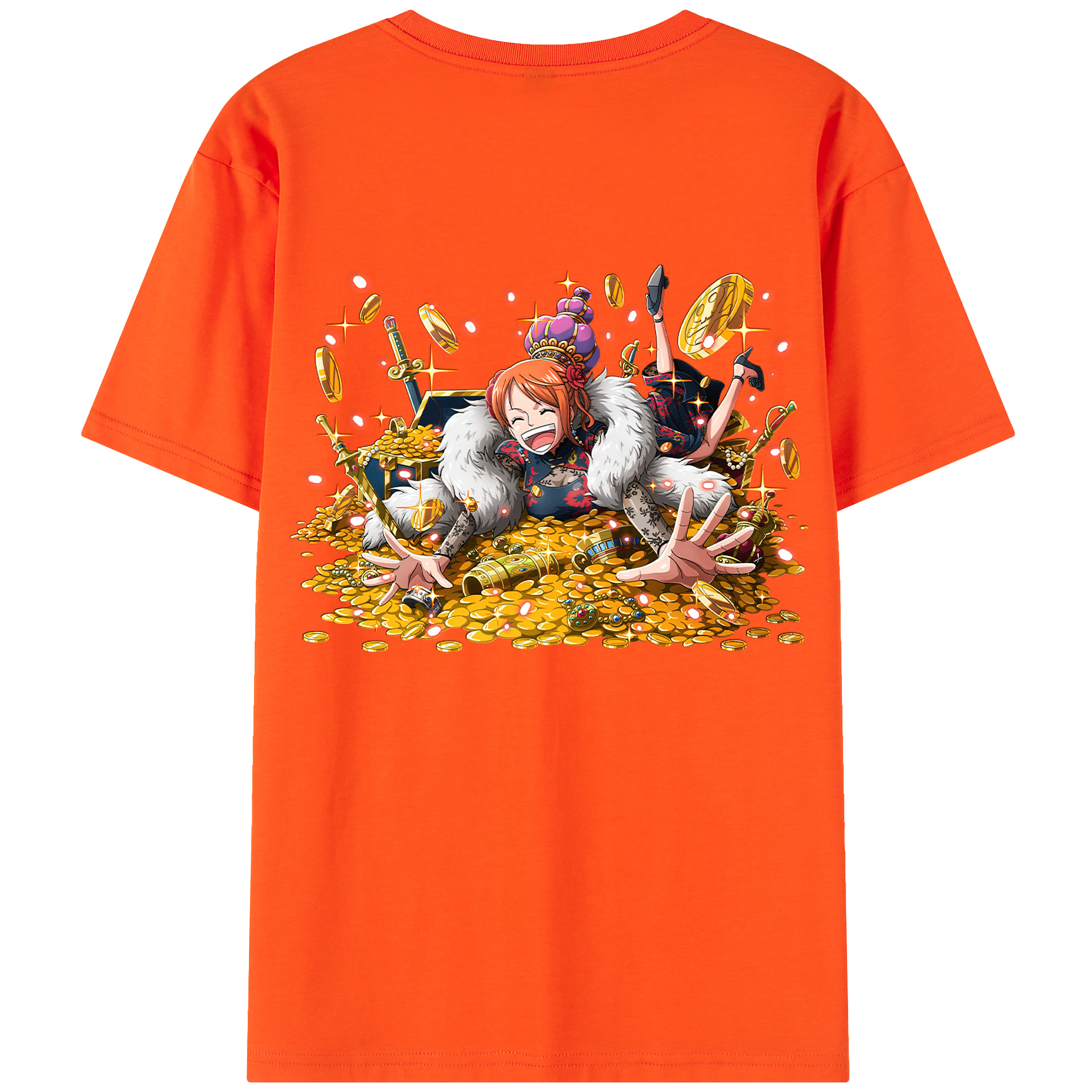 ワンピース ナミ ONE PIECE Nami 綿100％半袖Tシャツ（背面プリント）