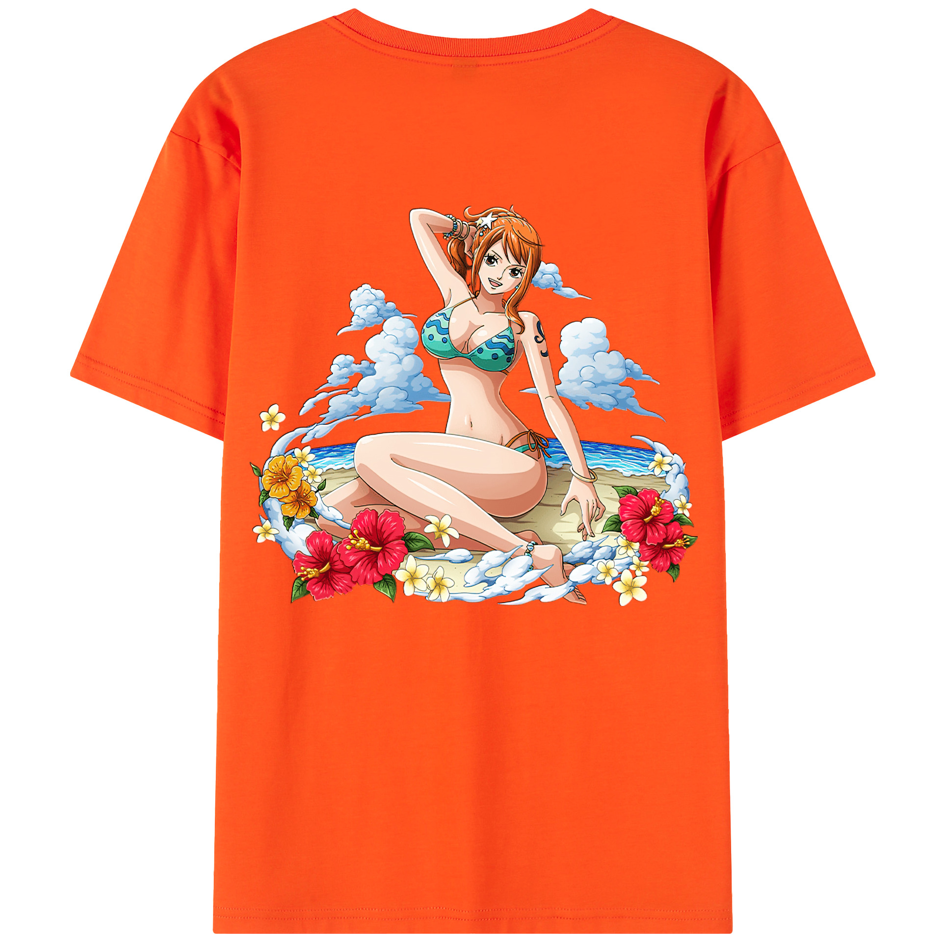 ワンピース ナミ ONE PIECE Nami 綿100％半袖Tシャツ（背面プリント）