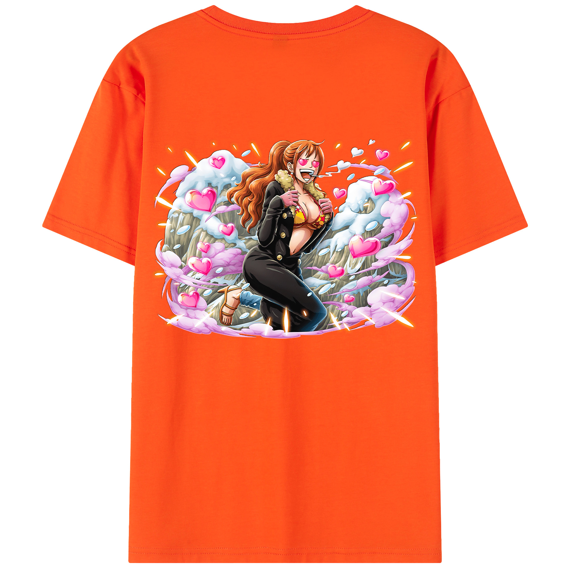 ワンピース ナミ ONE PIECE Nami 綿100％半袖Tシャツ（背面プリント）
