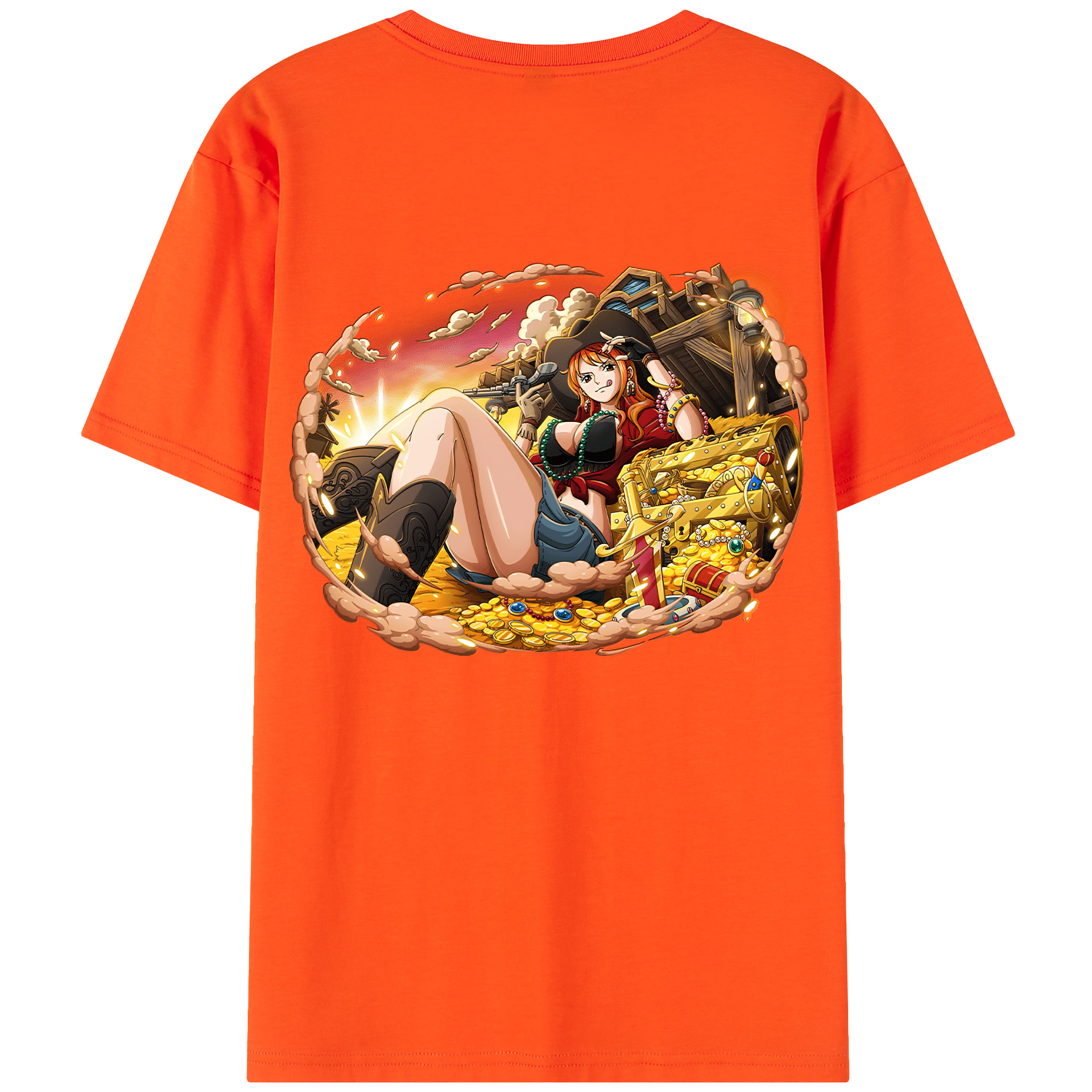 ワンピース ナミ ONE PIECE Nami 綿100％半袖Tシャツ（背面プリント）