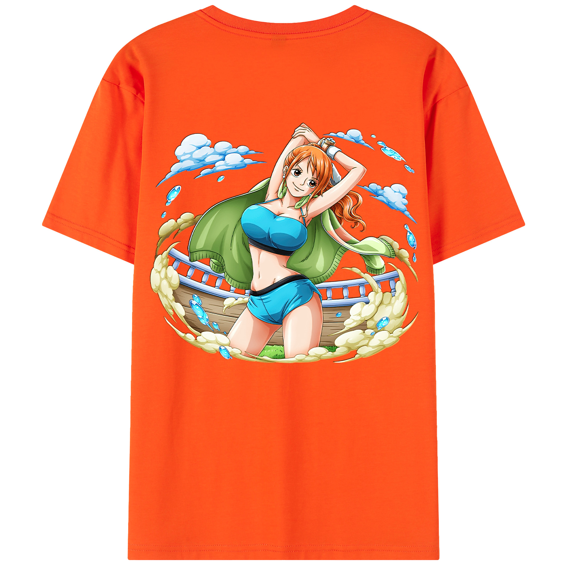 ワンピース ナミ ONE PIECE Nami 綿100％半袖Tシャツ（背面プリント）