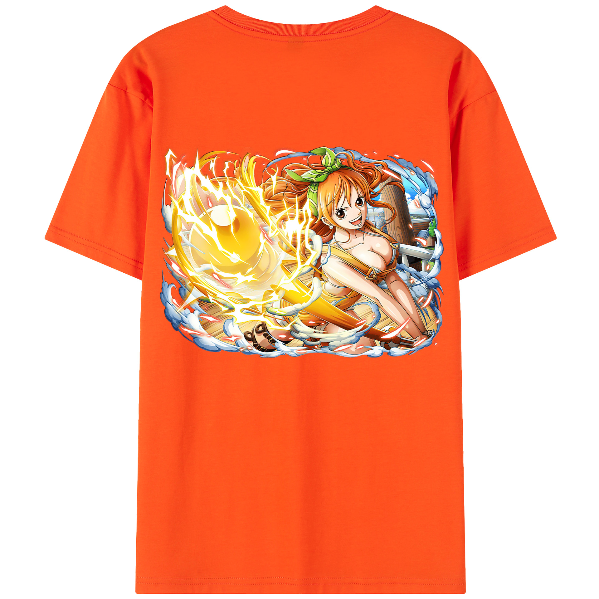 ワンピース ナミ ONE PIECE Nami 綿100％半袖Tシャツ（背面プリント）