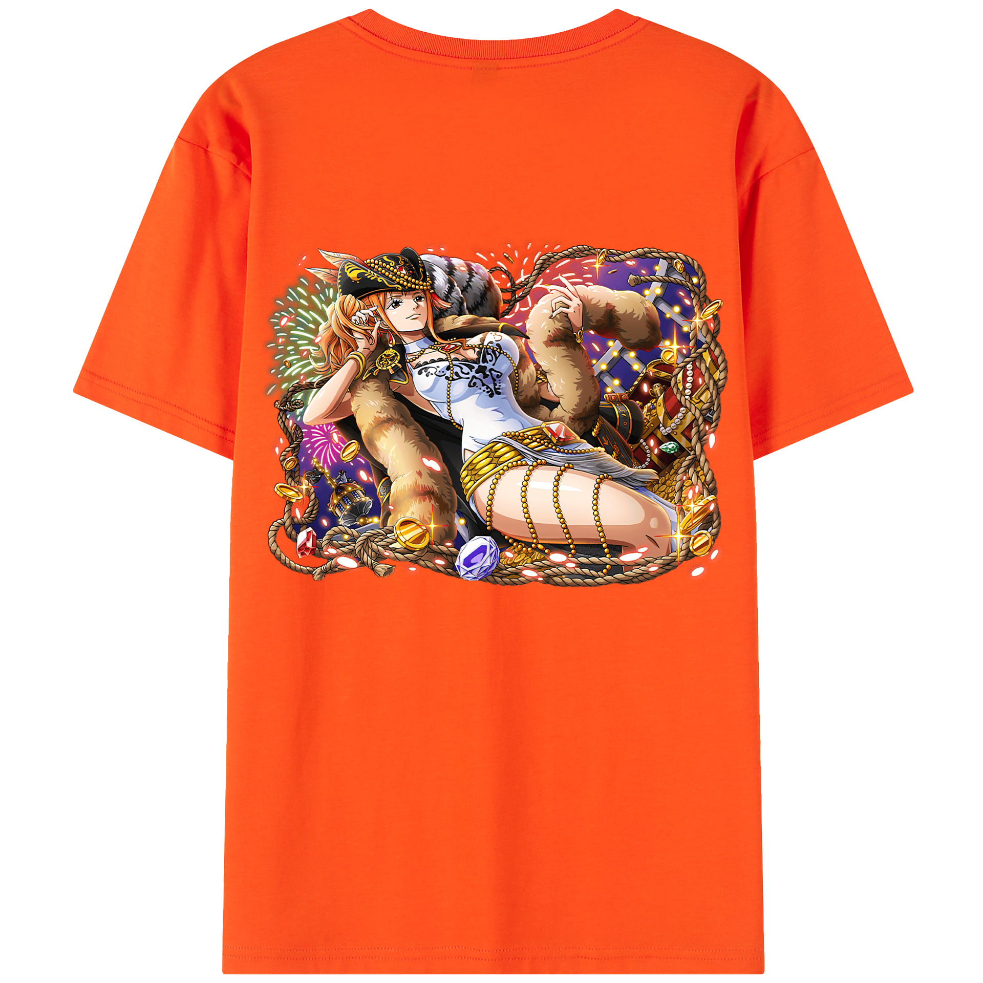 ワンピース ナミ ONE PIECE Nami 綿100％半袖Tシャツ（背面プリント）