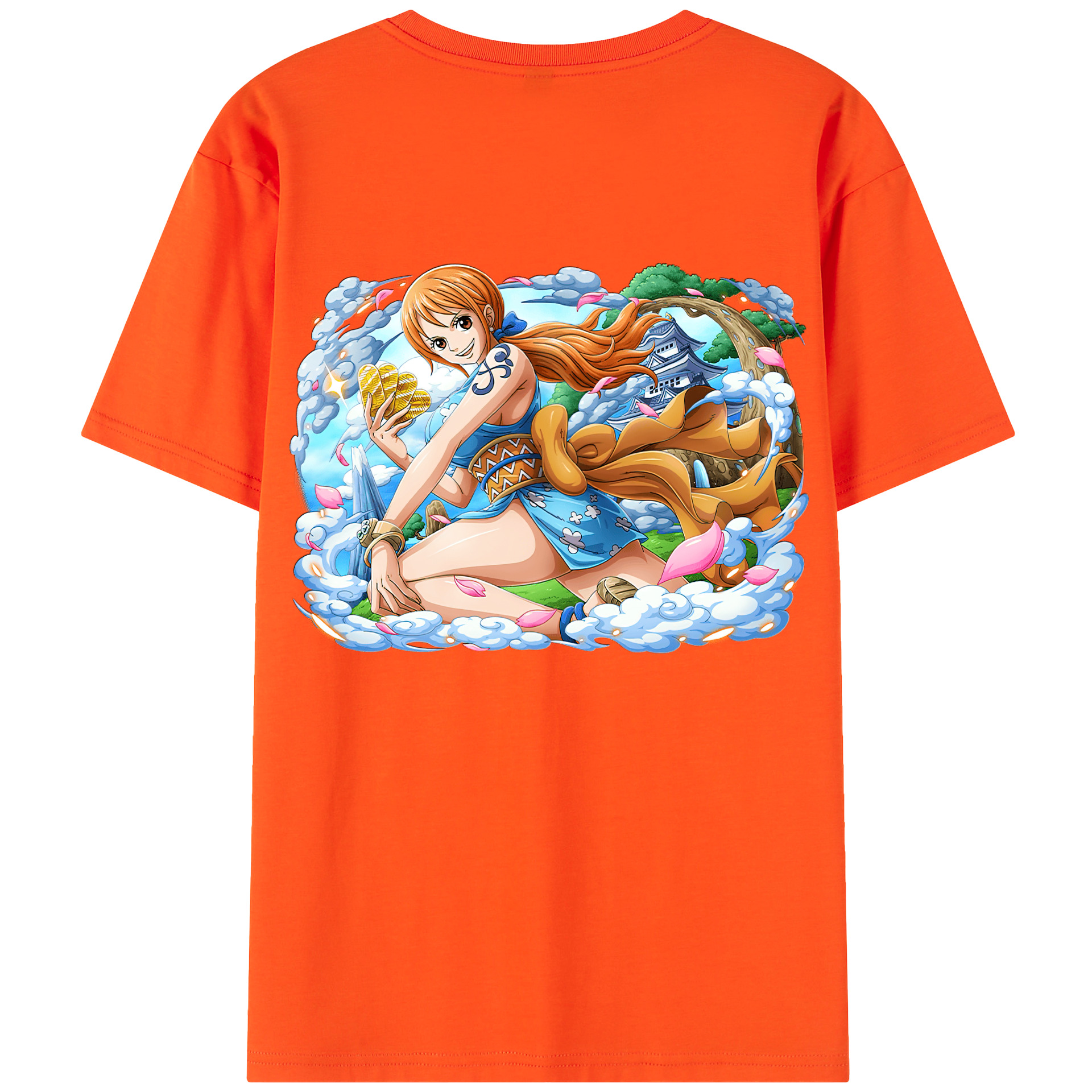 ワンピース ナミ ONE PIECE Nami 綿100％半袖Tシャツ（背面プリント）
