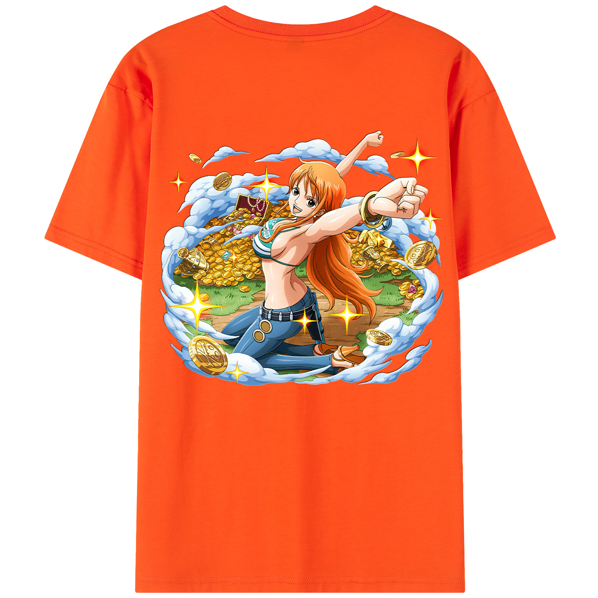 ワンピース ナミ ONE PIECE Nami 綿100％半袖Tシャツ（背面プリント）