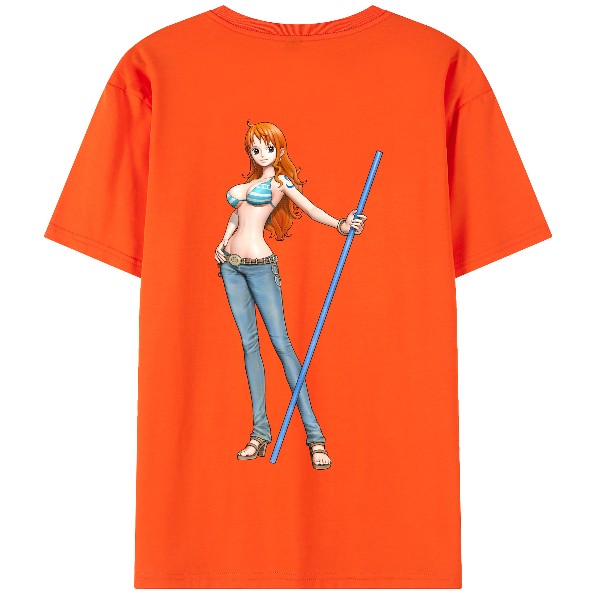 ワンピース ナミ ONE PIECE Nami 綿100％半袖Tシャツ（背面プリント）