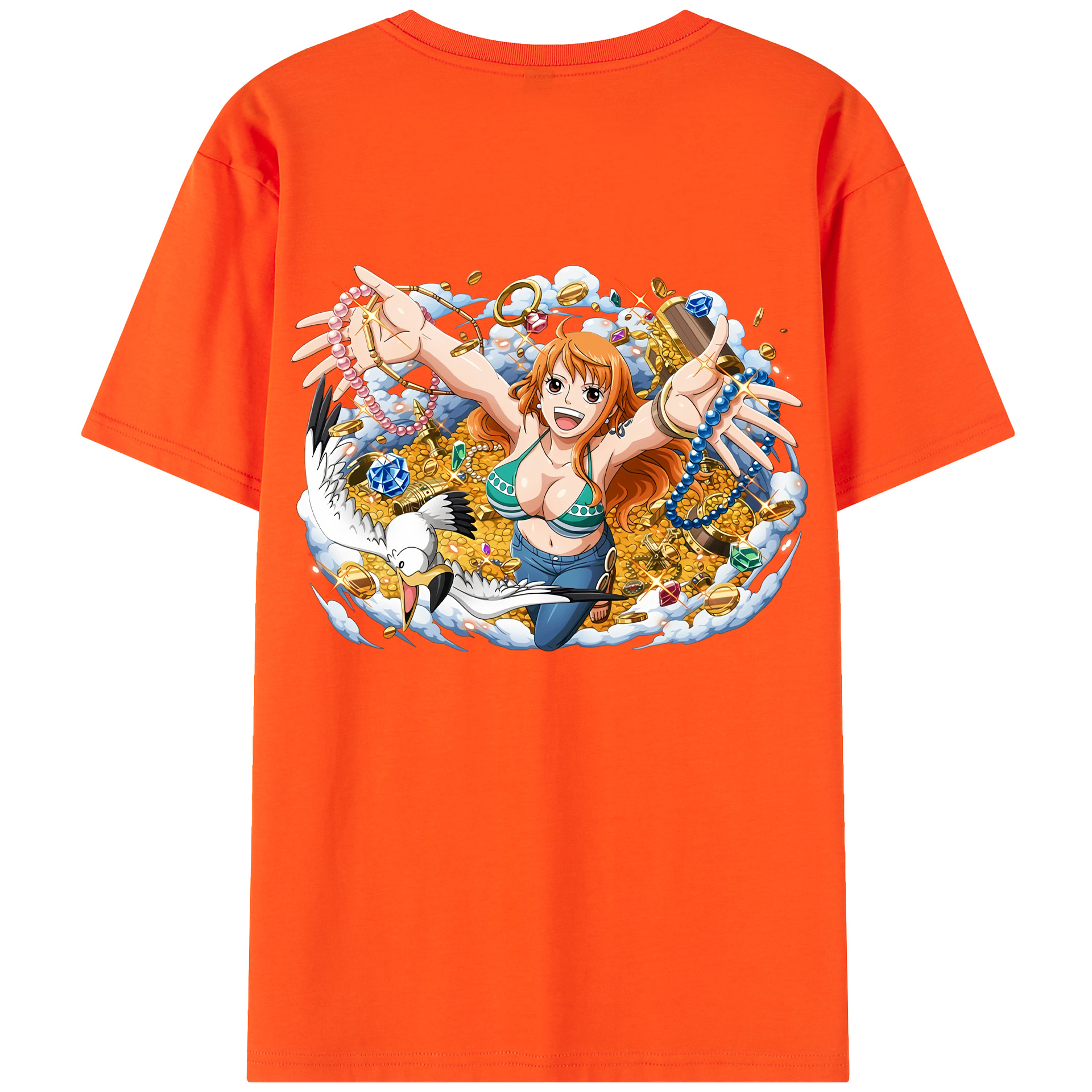 ワンピース ナミ ONE PIECE Nami 綿100％半袖Tシャツ（背面プリント）