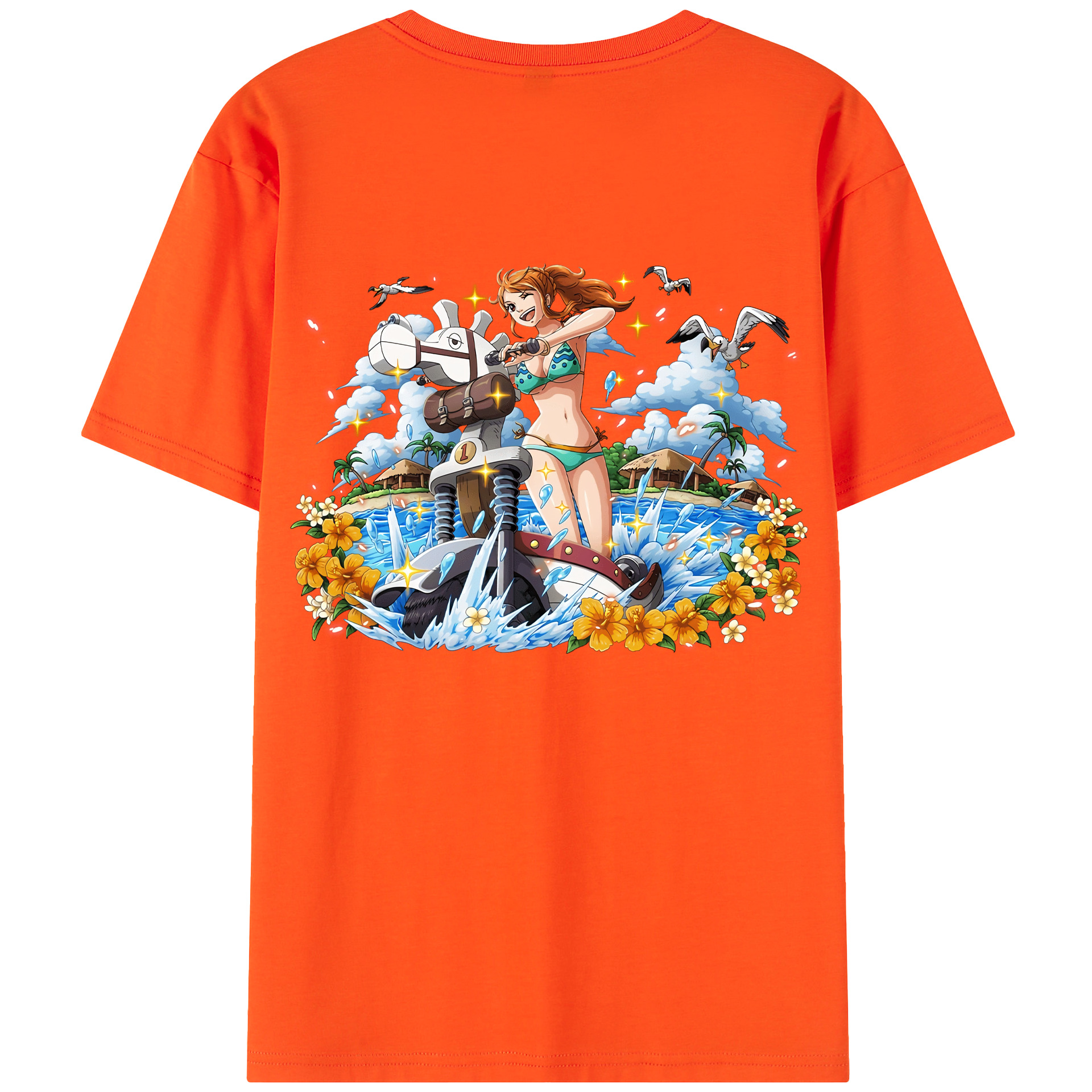 ワンピース ナミ ONE PIECE Nami 綿100％半袖Tシャツ（背面プリント）