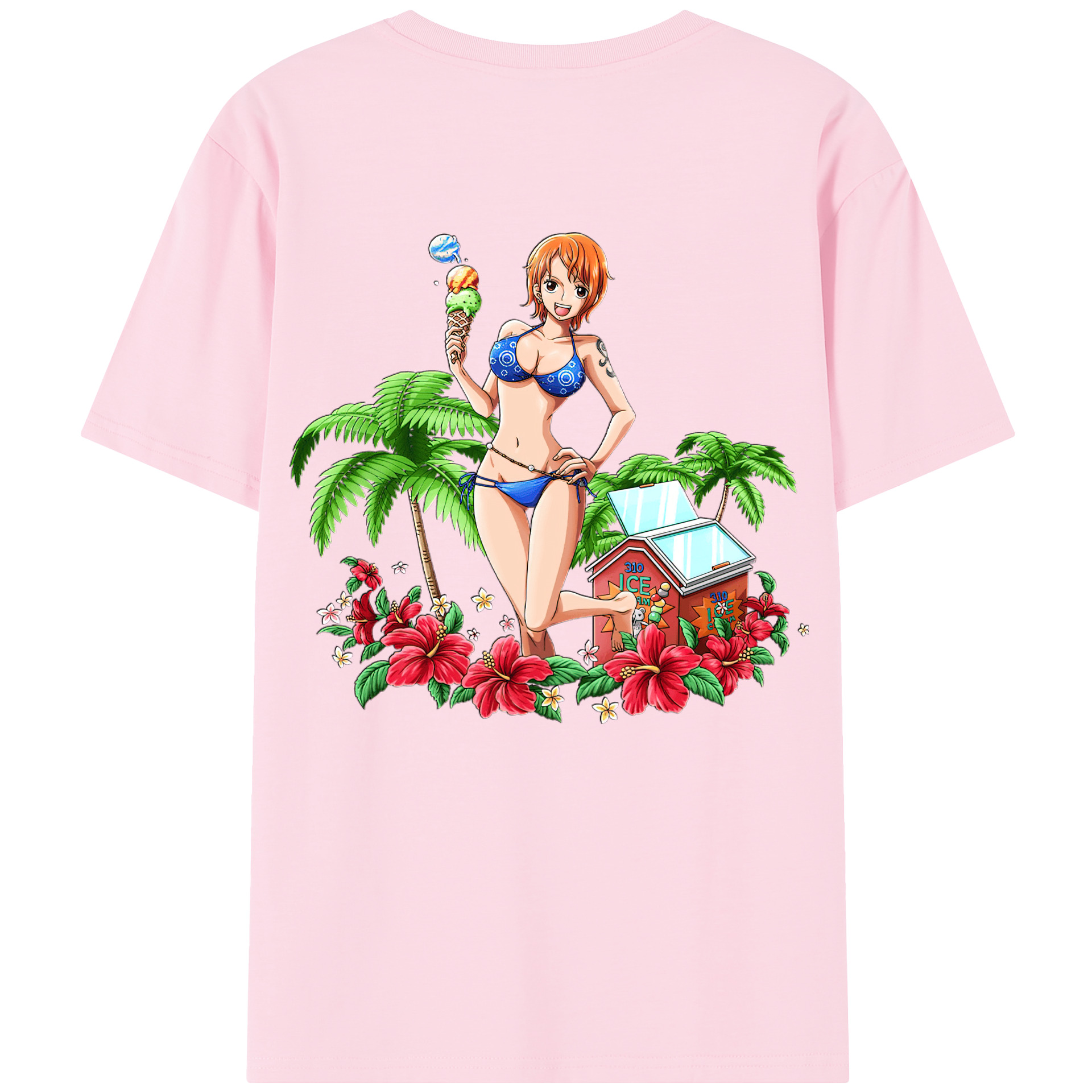 ワンピース ナミ ONE PIECE Nami 綿100％半袖Tシャツ（背面プリント）