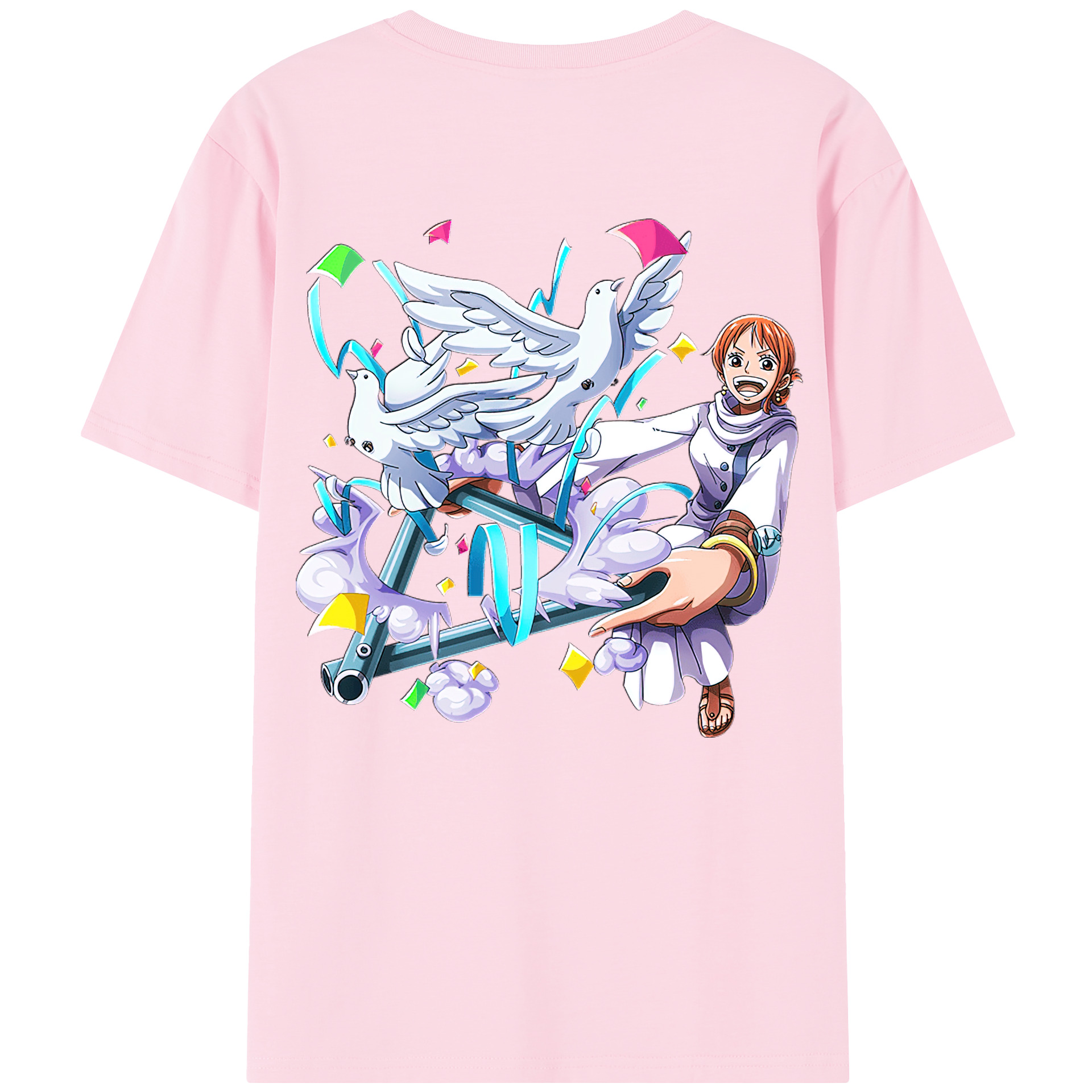 ワンピース ナミ ONE PIECE Nami 綿100％半袖Tシャツ（背面プリント）