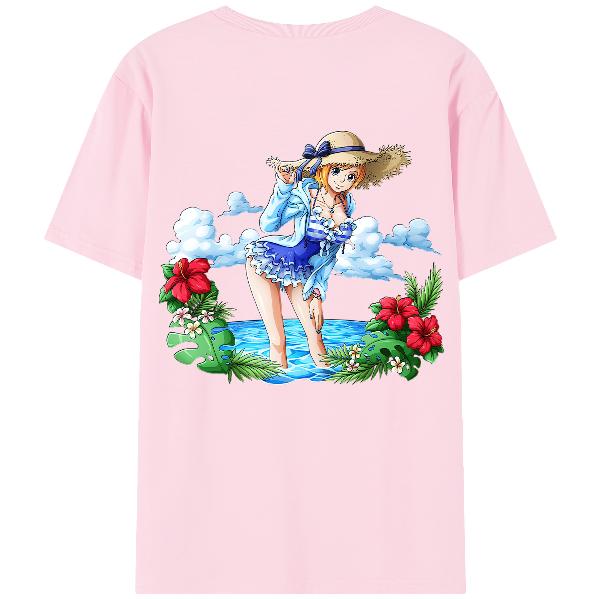 ワンピース ナミ ONE PIECE Nami 綿100％半袖Tシャツ（背面プリント）