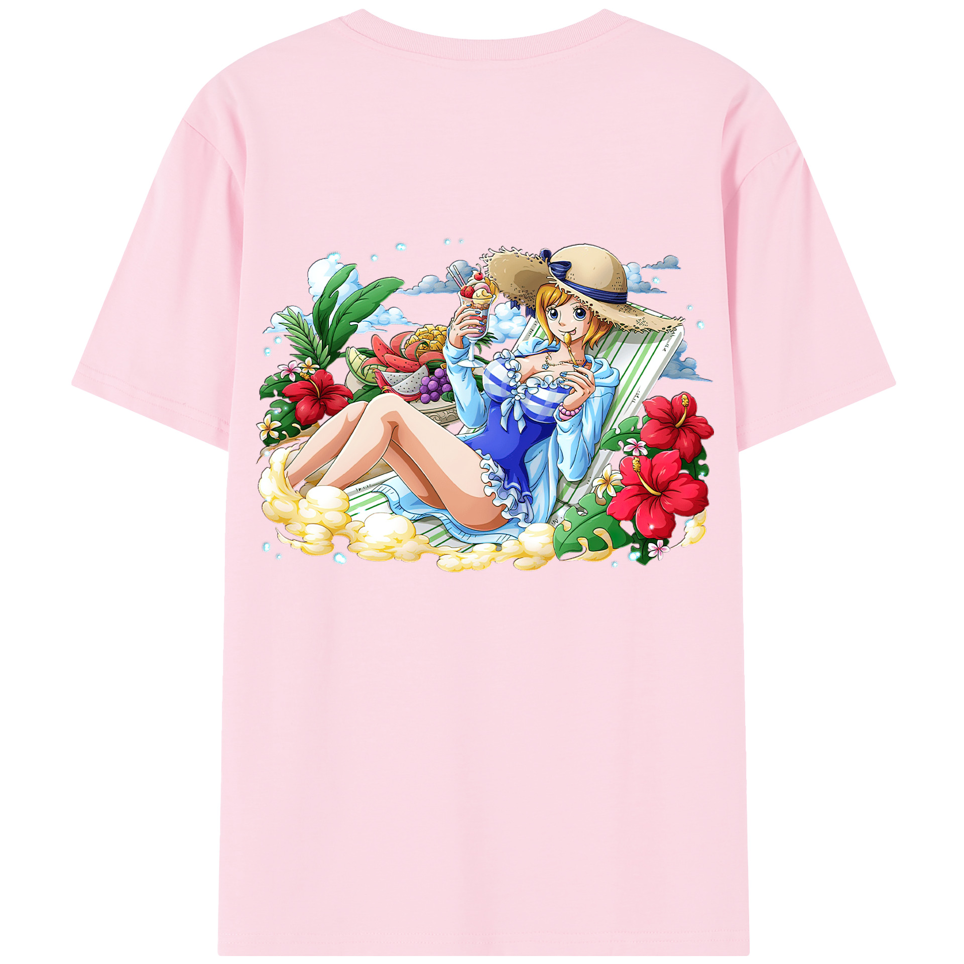 ワンピース ナミ ONE PIECE Nami 綿100％半袖Tシャツ（背面プリント）