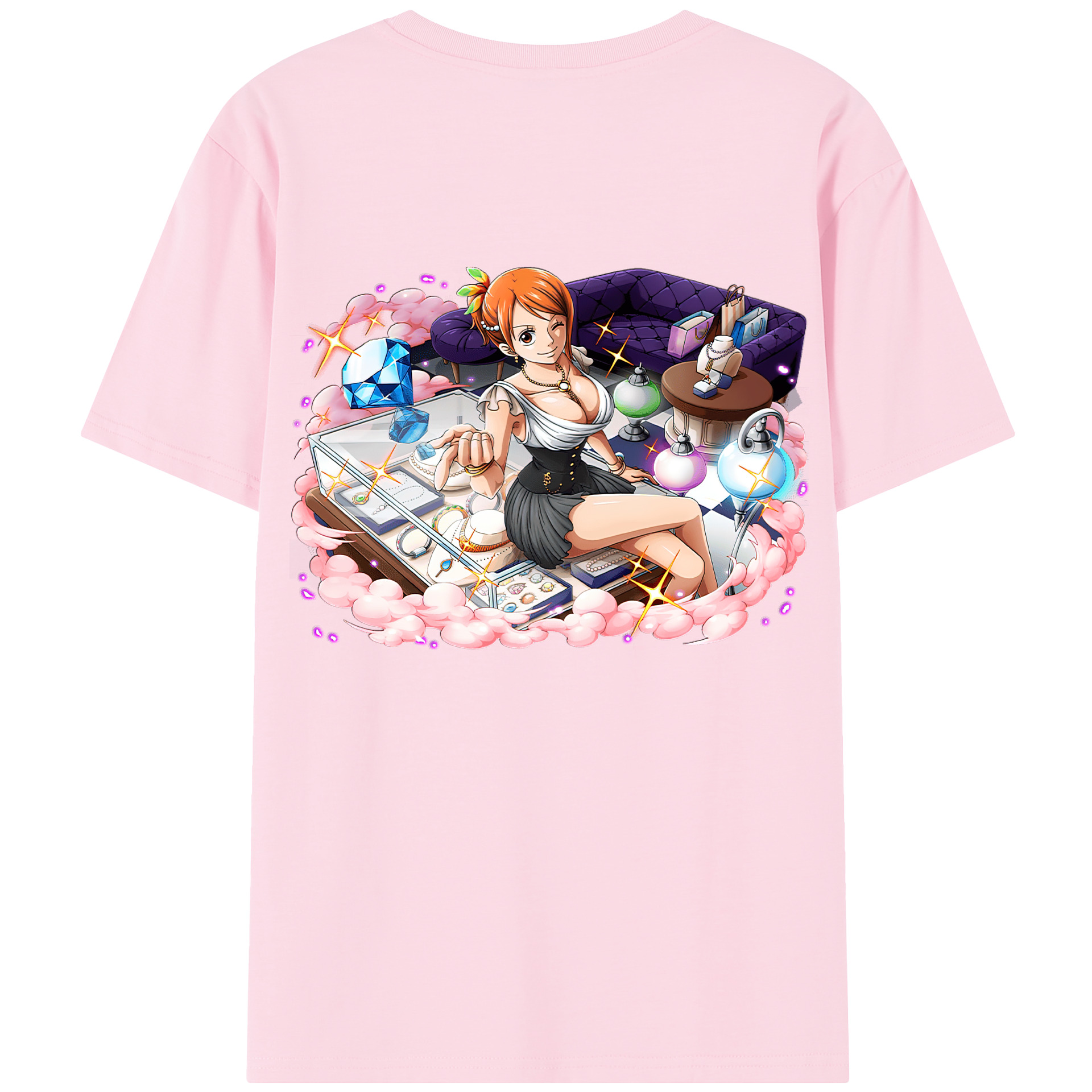 ワンピース ナミ ONE PIECE Nami 綿100％半袖Tシャツ（背面プリント）