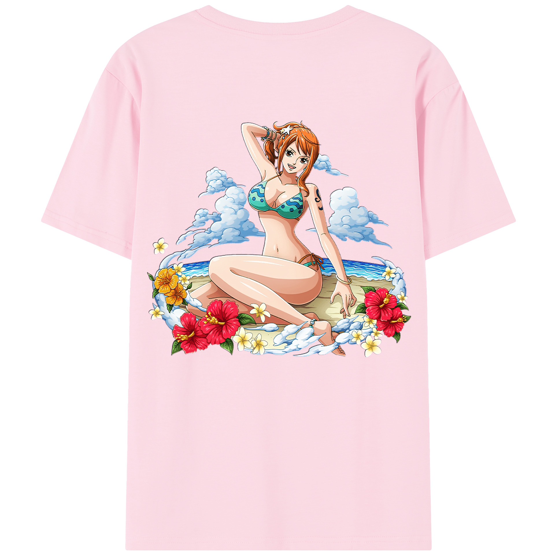ワンピース ナミ ONE PIECE Nami 綿100％半袖Tシャツ（背面プリント）
