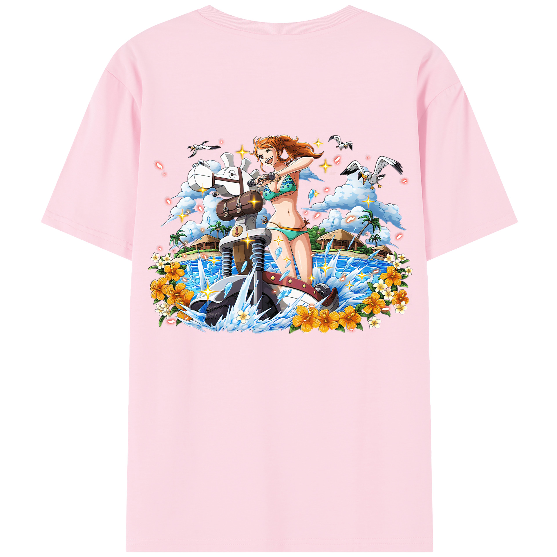 ワンピース ナミ ONE PIECE Nami 綿100％半袖Tシャツ（背面プリント）