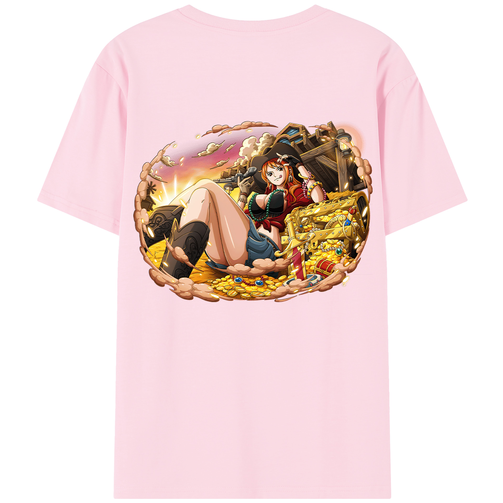 ワンピース ナミ ONE PIECE Nami 綿100％半袖Tシャツ（背面プリント）