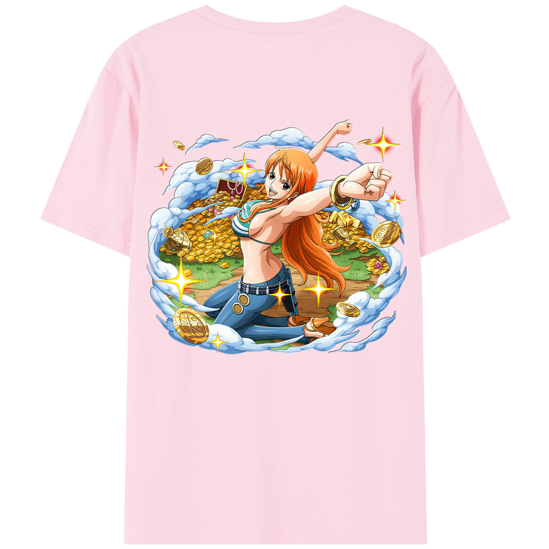ワンピース ナミ ONE PIECE Nami 綿100％半袖Tシャツ（背面プリント）