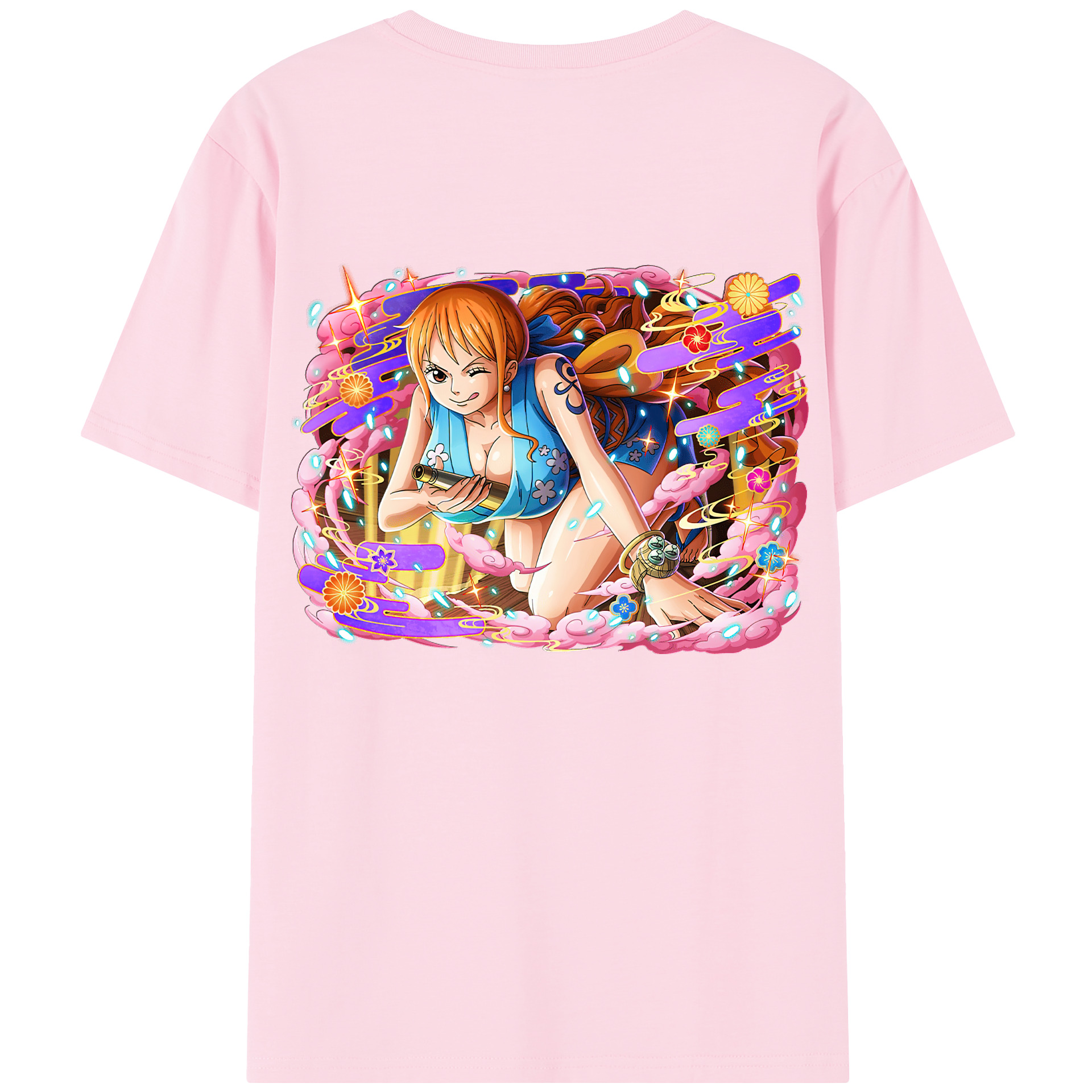 ワンピース ナミ ONE PIECE Nami 綿100％半袖Tシャツ（背面プリント）
