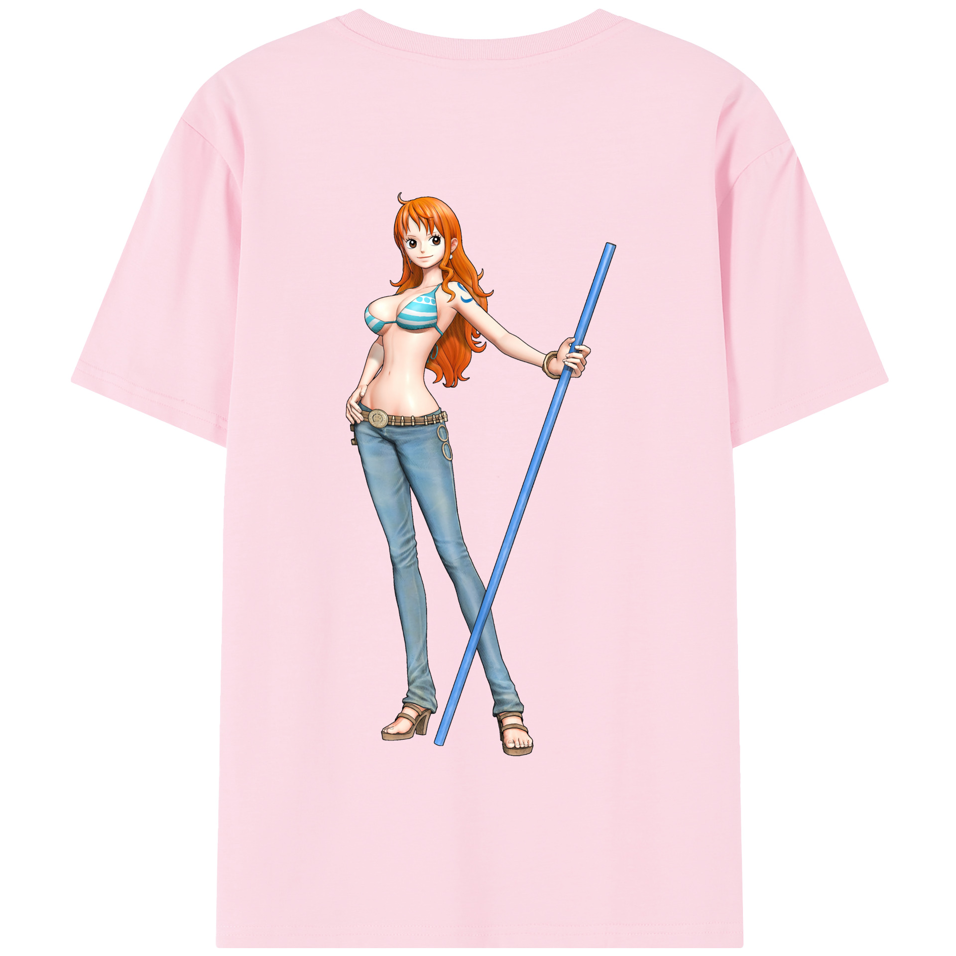 ワンピース ナミ ONE PIECE Nami 綿100％半袖Tシャツ（背面プリント）