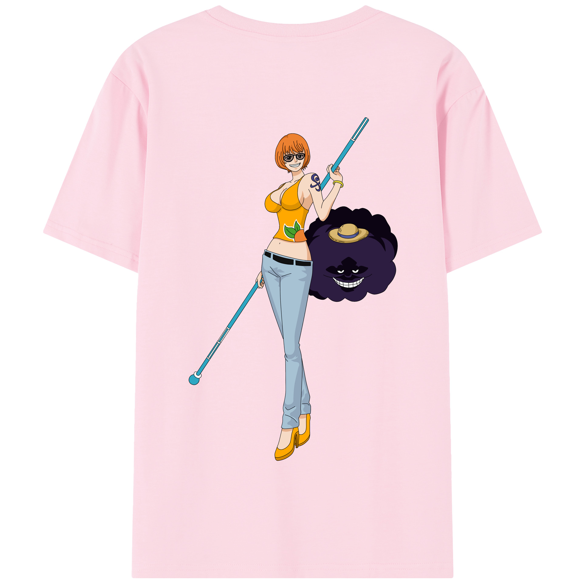 ワンピース ナミ ONE PIECE Nami 綿100％半袖Tシャツ（背面プリント）