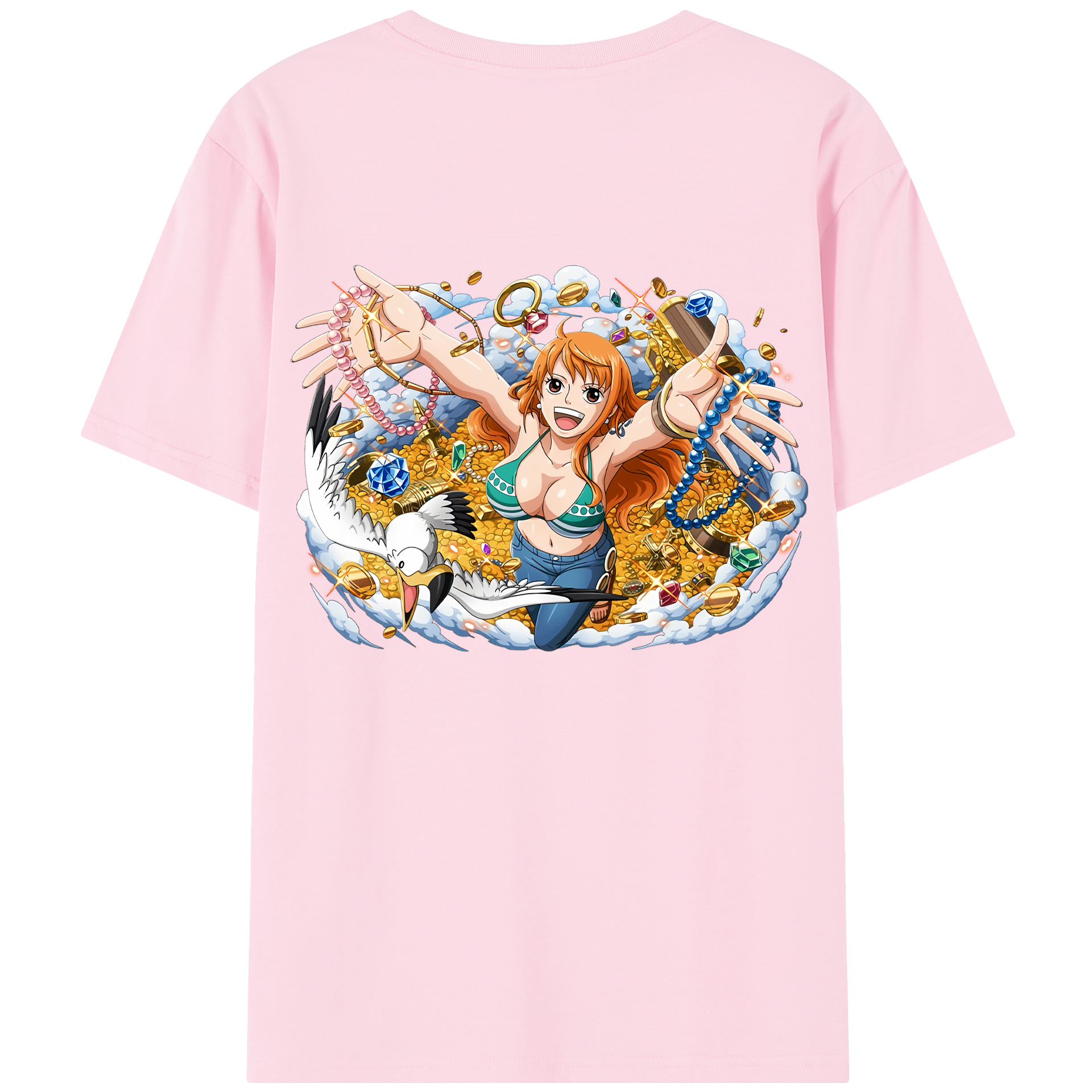ワンピース ナミ ONE PIECE Nami 綿100％半袖Tシャツ（背面プリント）