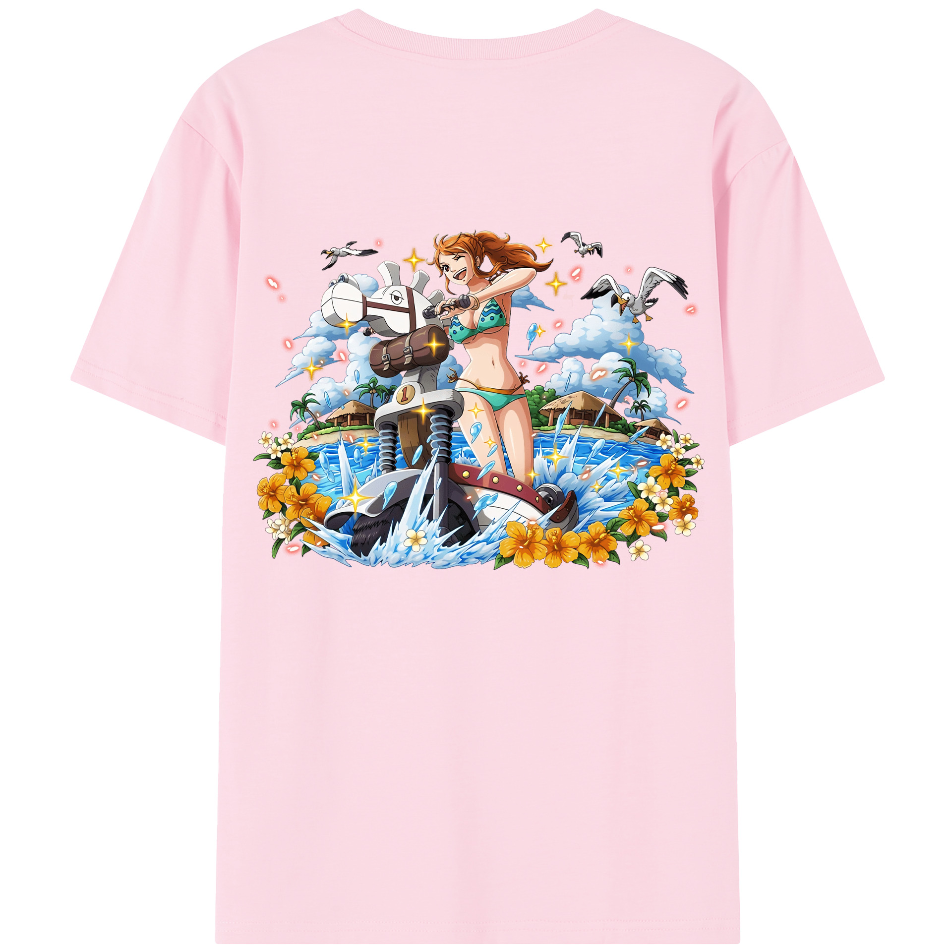 ワンピース ナミ ONE PIECE Nami 綿100％半袖Tシャツ（背面プリント）