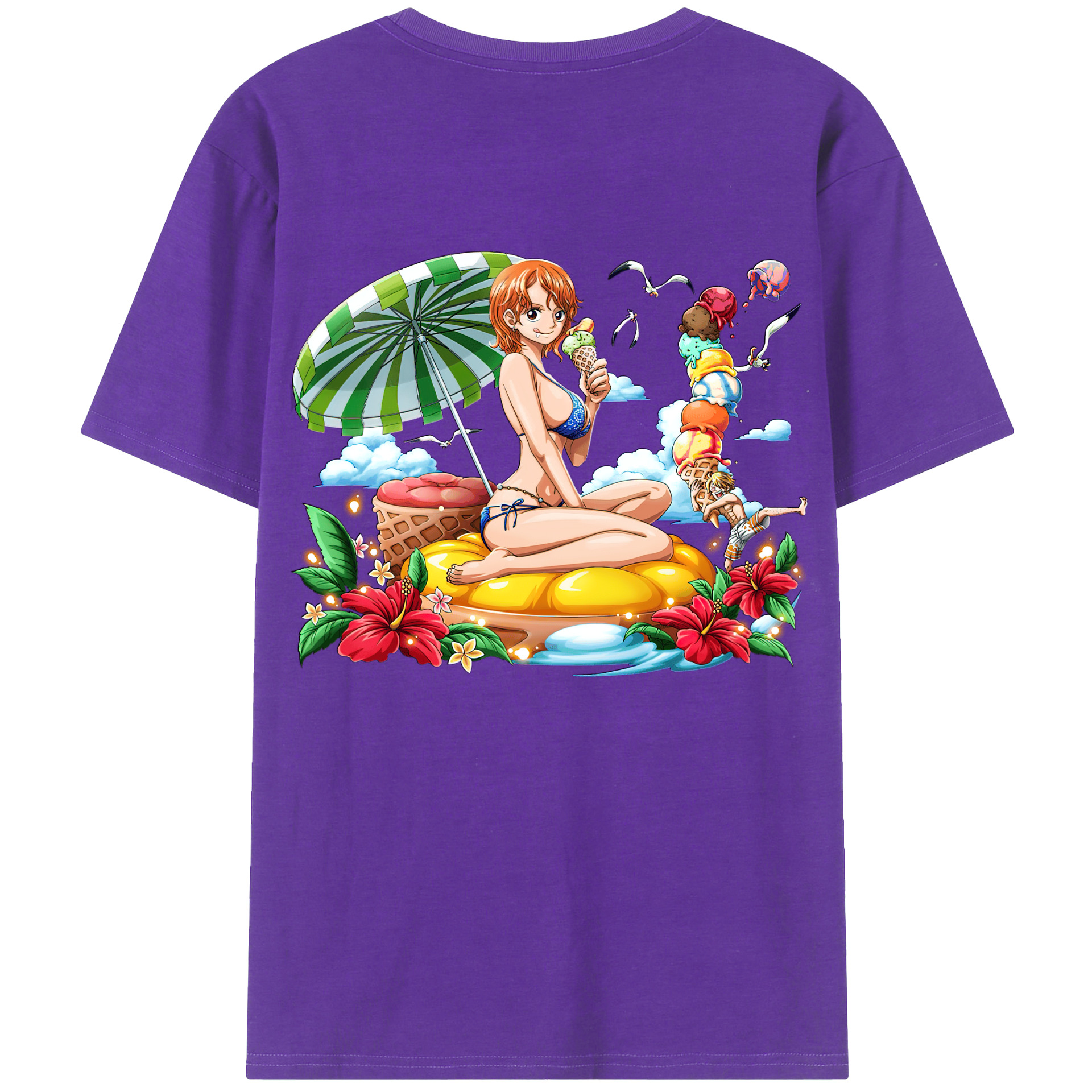 ワンピース ナミ ONE PIECE Nami 綿100％半袖Tシャツ（背面プリント）