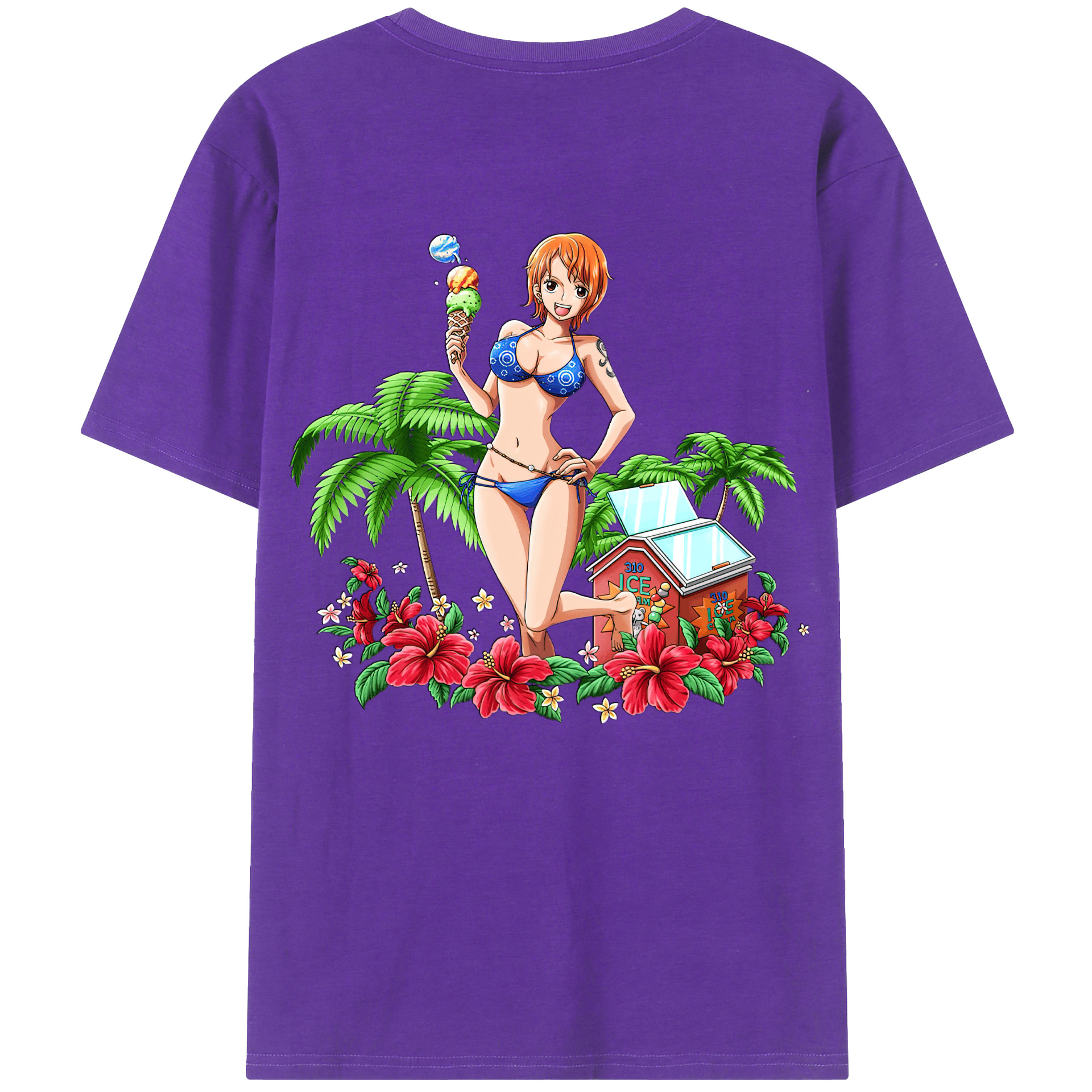 ワンピース ナミ ONE PIECE Nami 綿100％半袖Tシャツ（背面プリント）