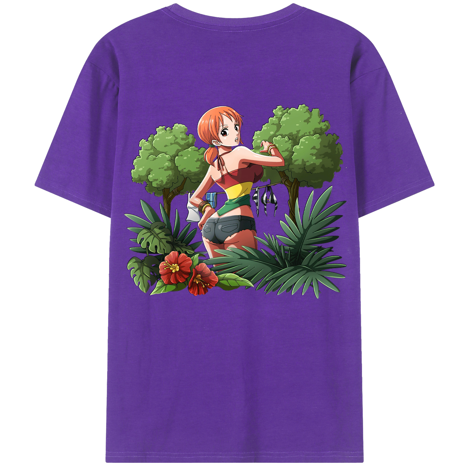 ワンピース ナミ ONE PIECE Nami 綿100％半袖Tシャツ（背面プリント）