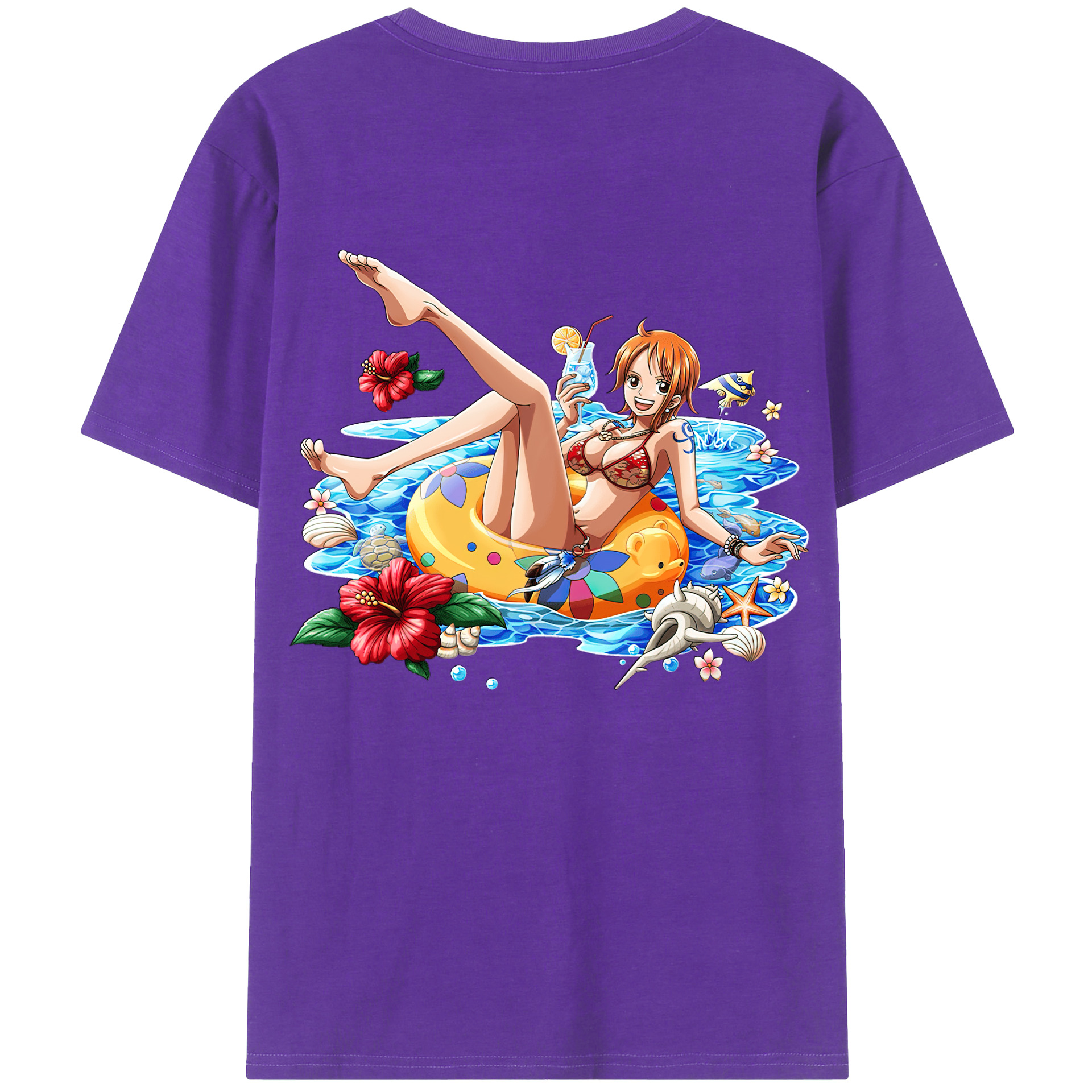 ワンピース ナミ ONE PIECE Nami 綿100％半袖Tシャツ（背面プリント）