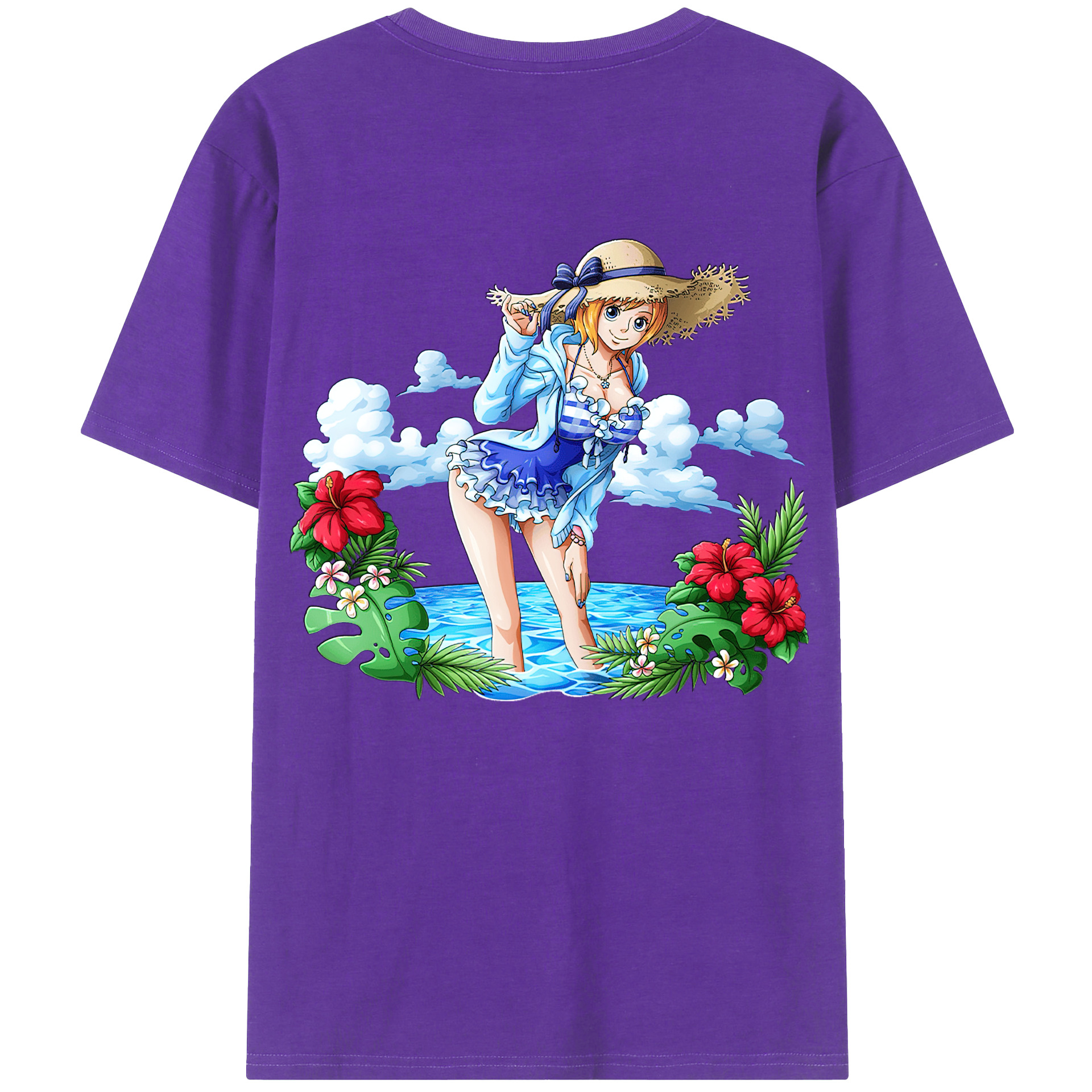 ワンピース ナミ ONE PIECE Nami 綿100％半袖Tシャツ（背面プリント）