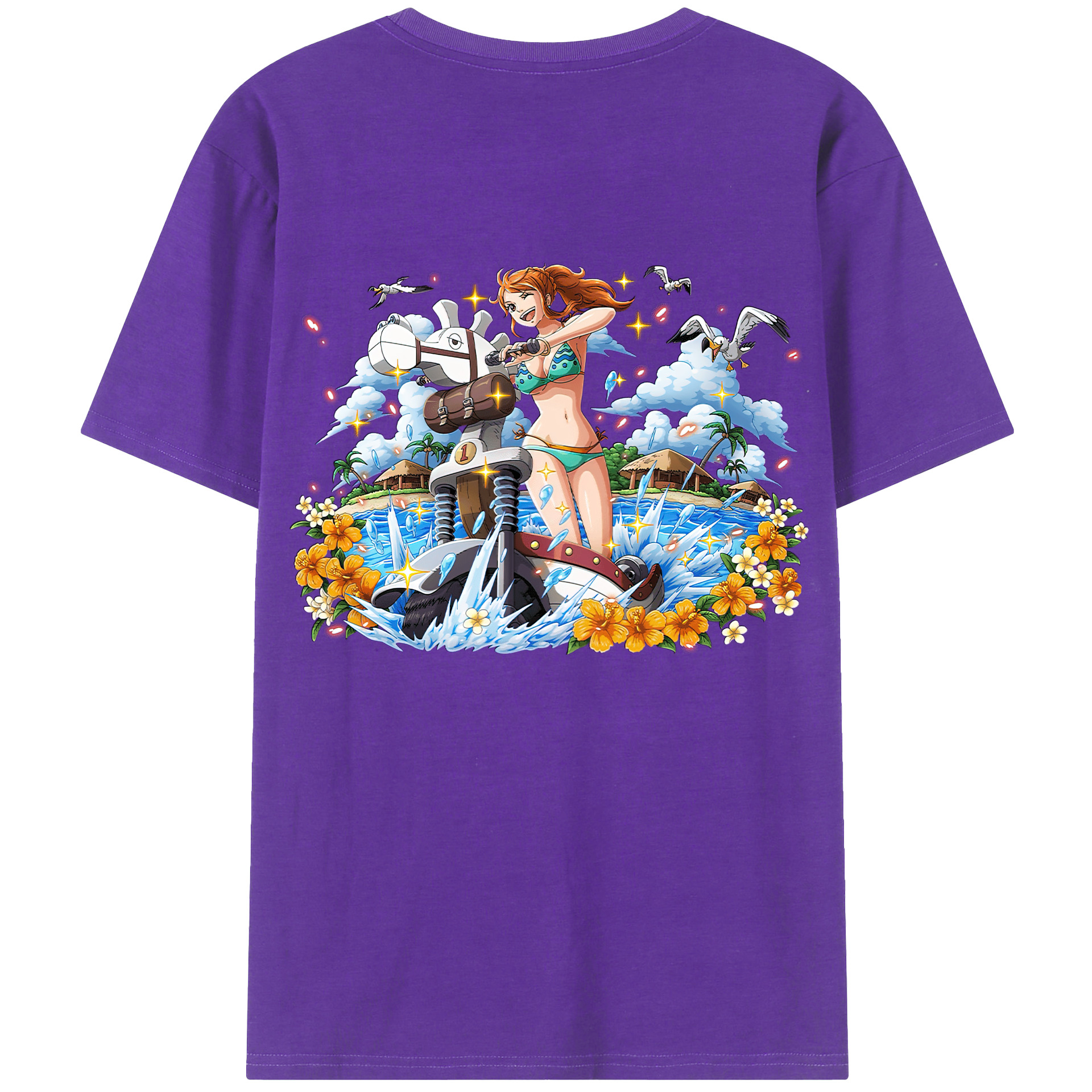 ワンピース ナミ ONE PIECE Nami 綿100％半袖Tシャツ（背面プリント）