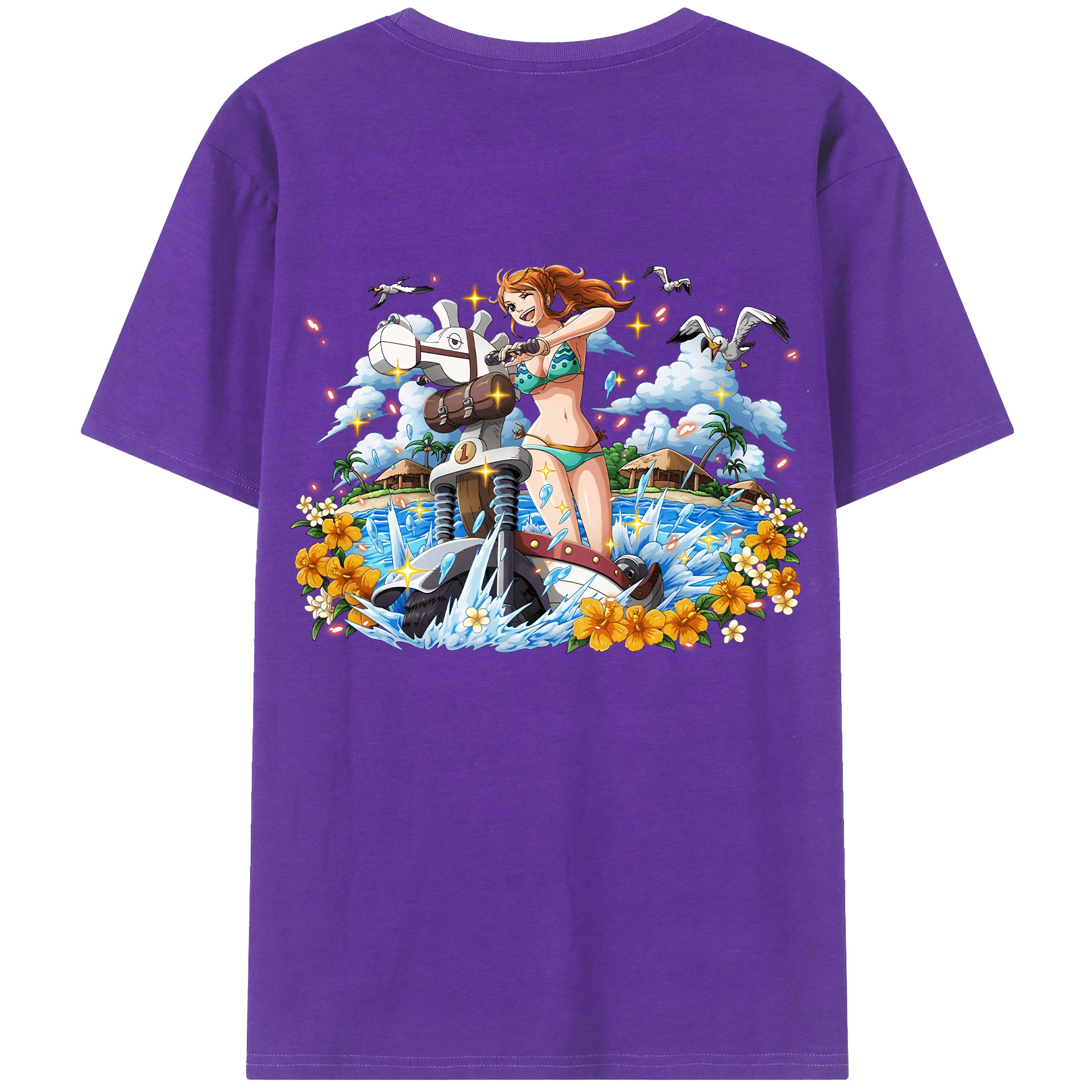 ワンピース ナミ ONE PIECE Nami 綿100％半袖Tシャツ（背面プリント）