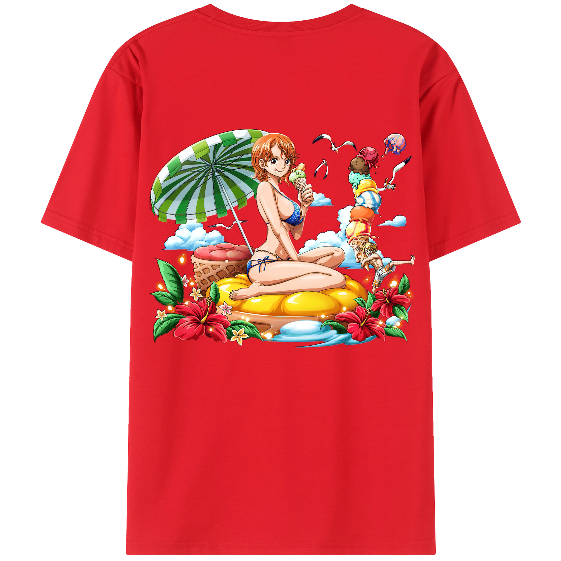 ワンピース ナミ ONE PIECE Nami 綿100％半袖Tシャツ（背面プリント）