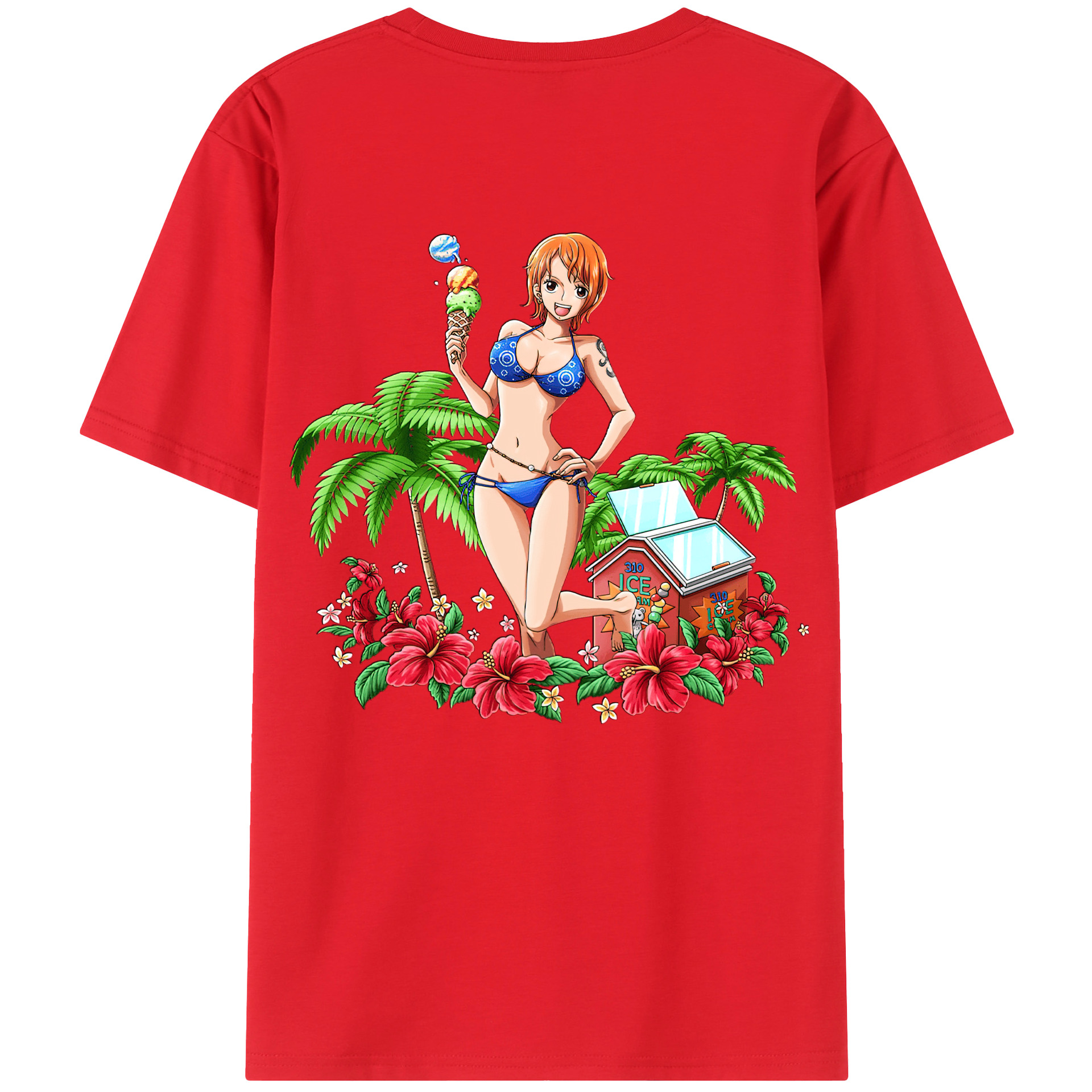 ワンピース ナミ ONE PIECE Nami 綿100％半袖Tシャツ（背面プリント）